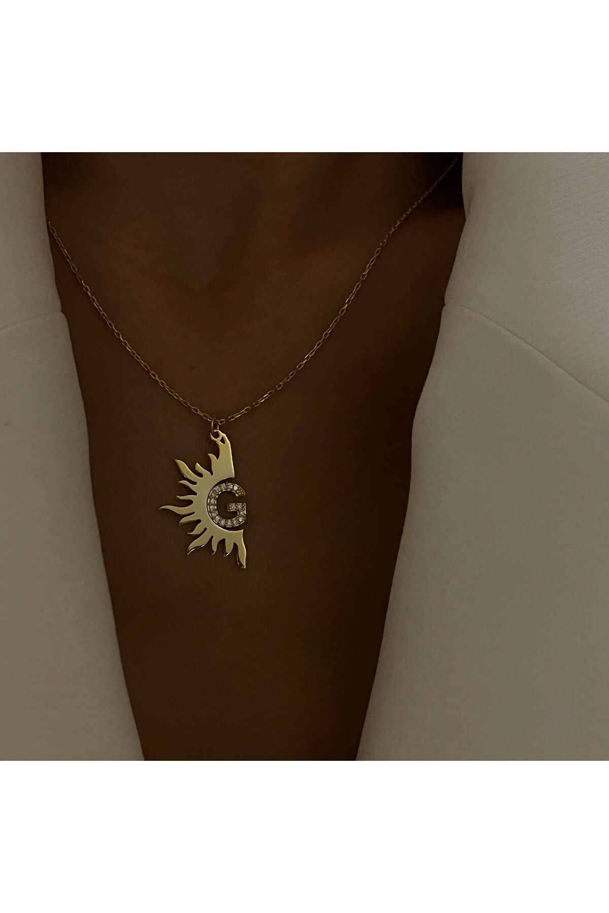beonejewelry HARFLİ GÜNEŞ KOLYE | 925 GÜMÜŞ
