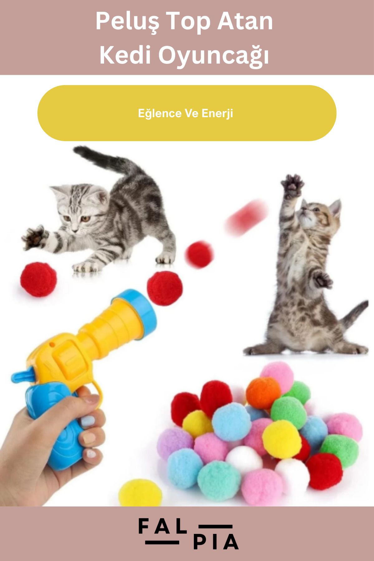 Falpia Deluxe Evcil Hayvan Kedi Köpek 30 Adet Peluş Toplu İnteraktif Eğitim 31 Parça Kedi Oyuncağı Seti