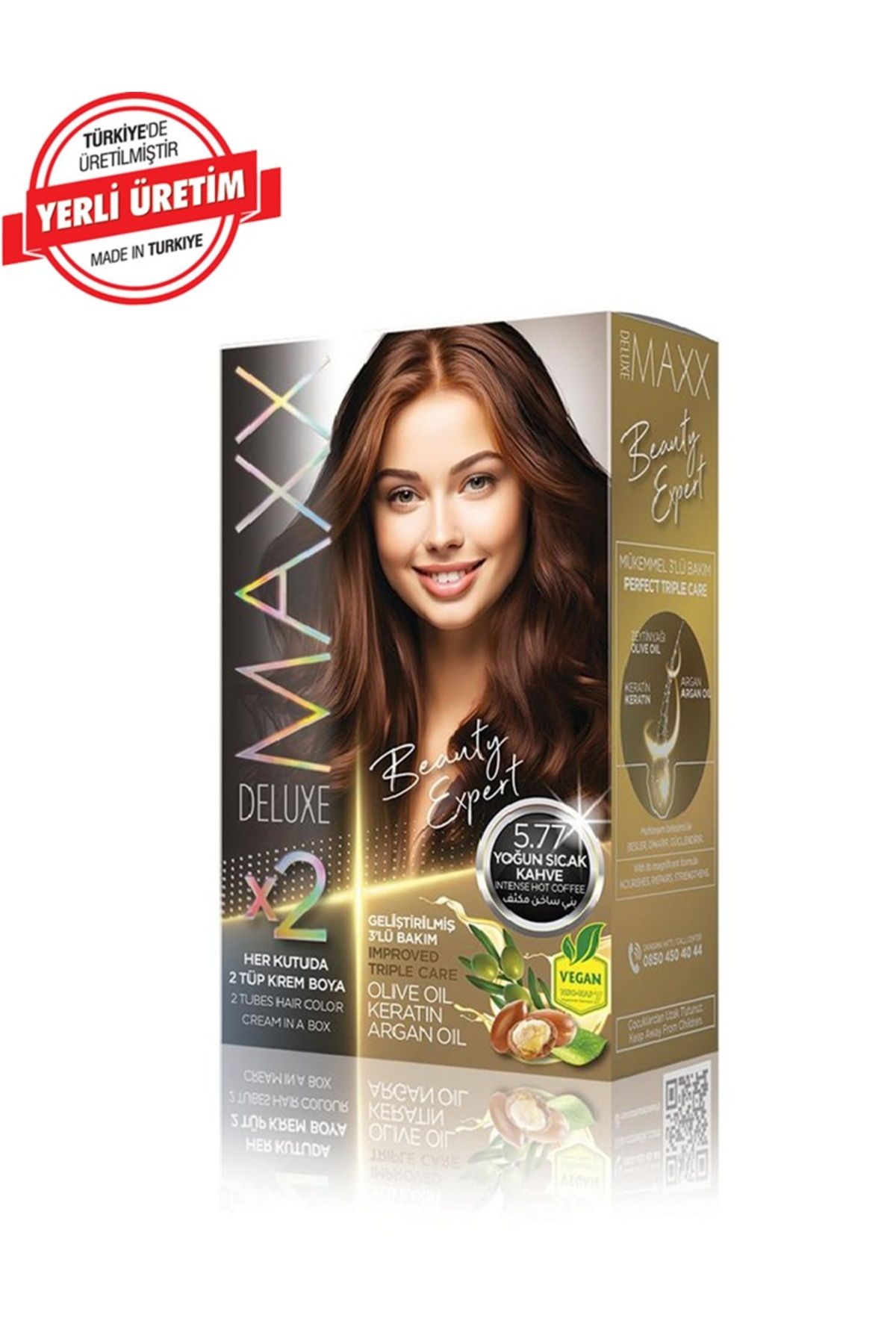 MUK's Beauty Tools MAXX DELUXE BEAUTY Keratinli Saç Boya Seti 2 Tüp + 2 Oksidan 34 Harika Renk Seçeneği