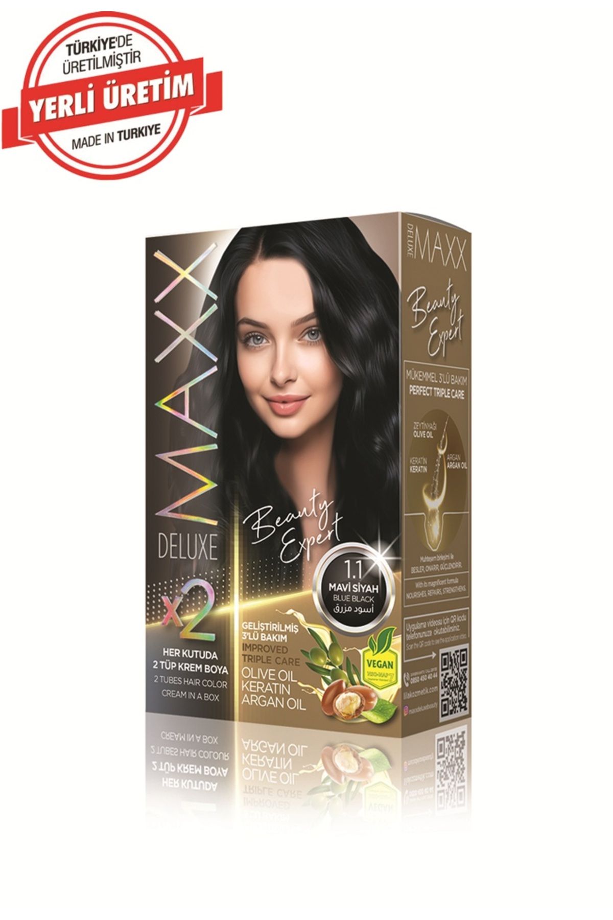 MUK's Beauty Tools MAXX DELUXE BEAUTY Keratinli Saç Boya Seti 2 Tüp + 2 Oksidan 34 Harika Renk Seçeneği