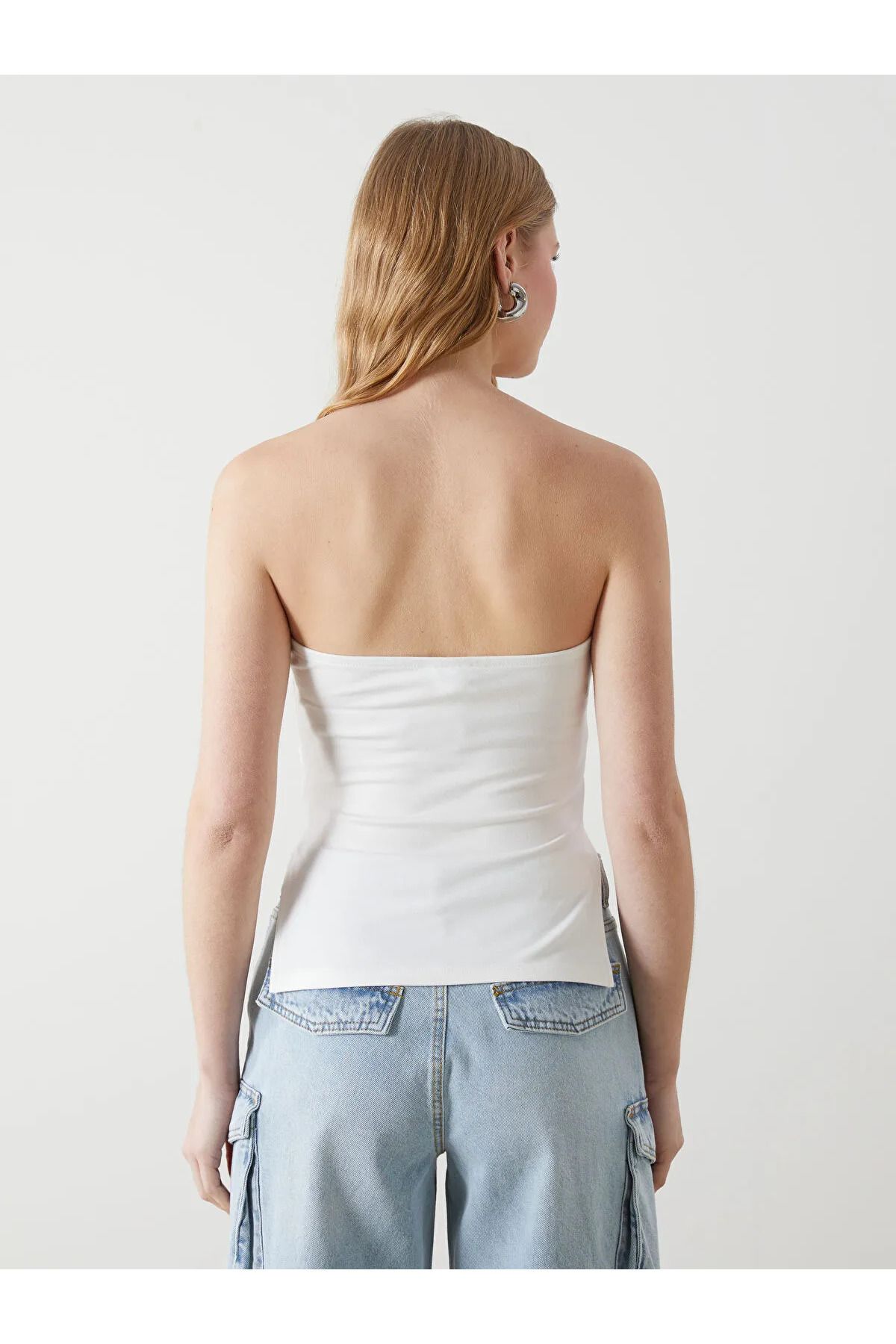 LC Waikiki Straplez Yaka Kadın Crop