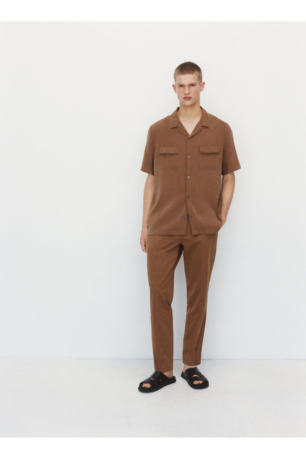 MANGO Woman-Brown Men's Trousers 77014438 5