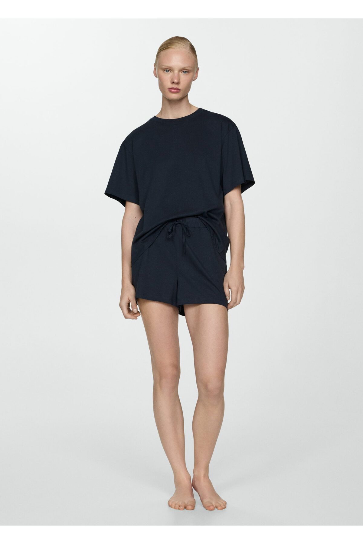 MANGO Woman-Marineblaue Damen-Pyjamahose 77050272 1