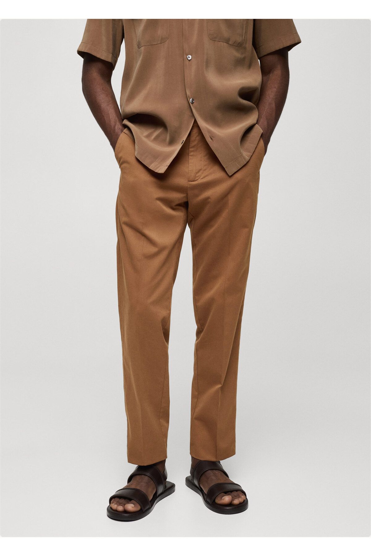MANGO Woman-Brown Men's Trousers 77014438 7