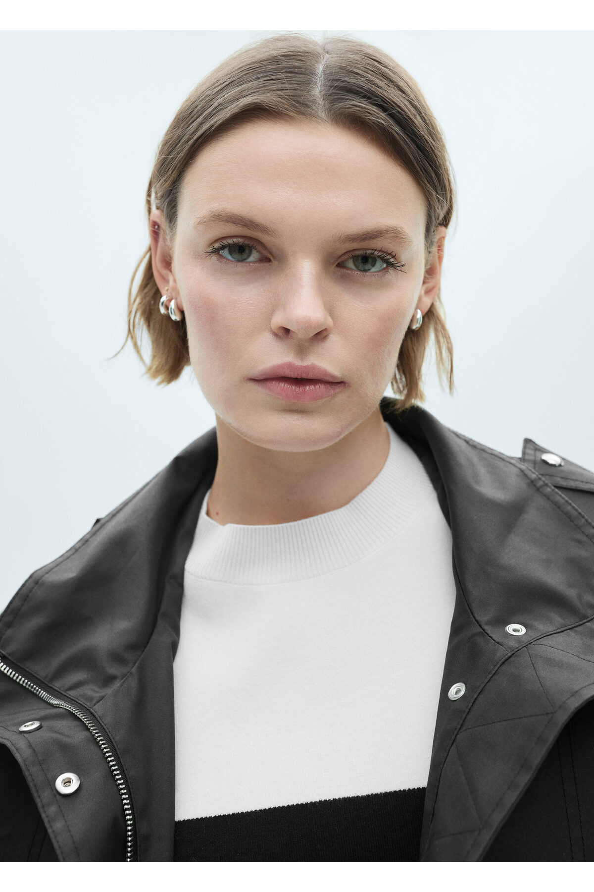 بافت و پلیور زنانه مشکی منگوMANGO | 77027670 اورجینال - تصویر 3