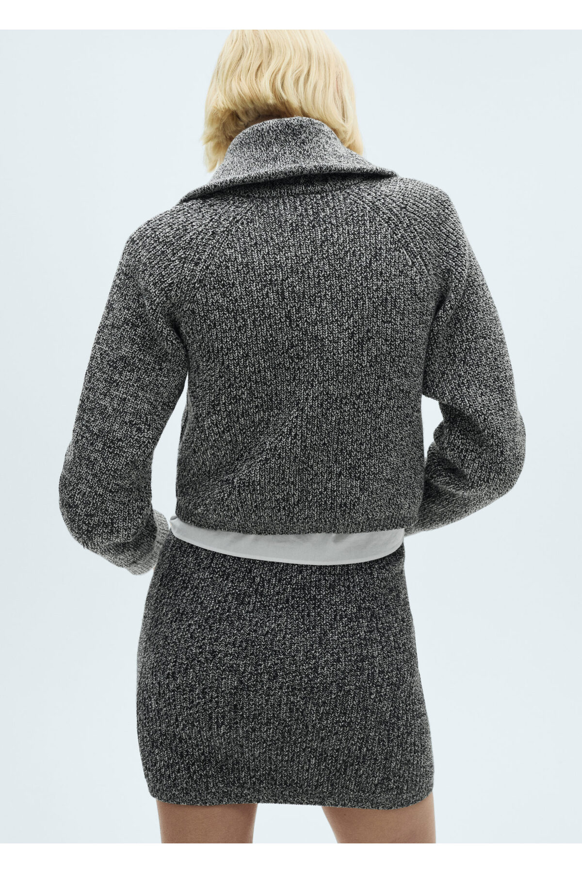 بافت و پلیور زنانه خاکستری منگوMANGO | 77007681 اورجینال - تصویر 5