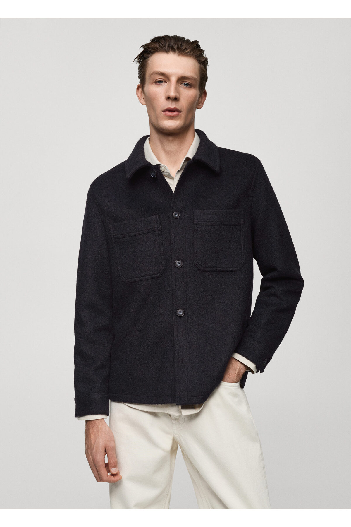 ژاکت مردانه آبی سرمه ای منگو | 77069227 اورجینال - تصویر 2