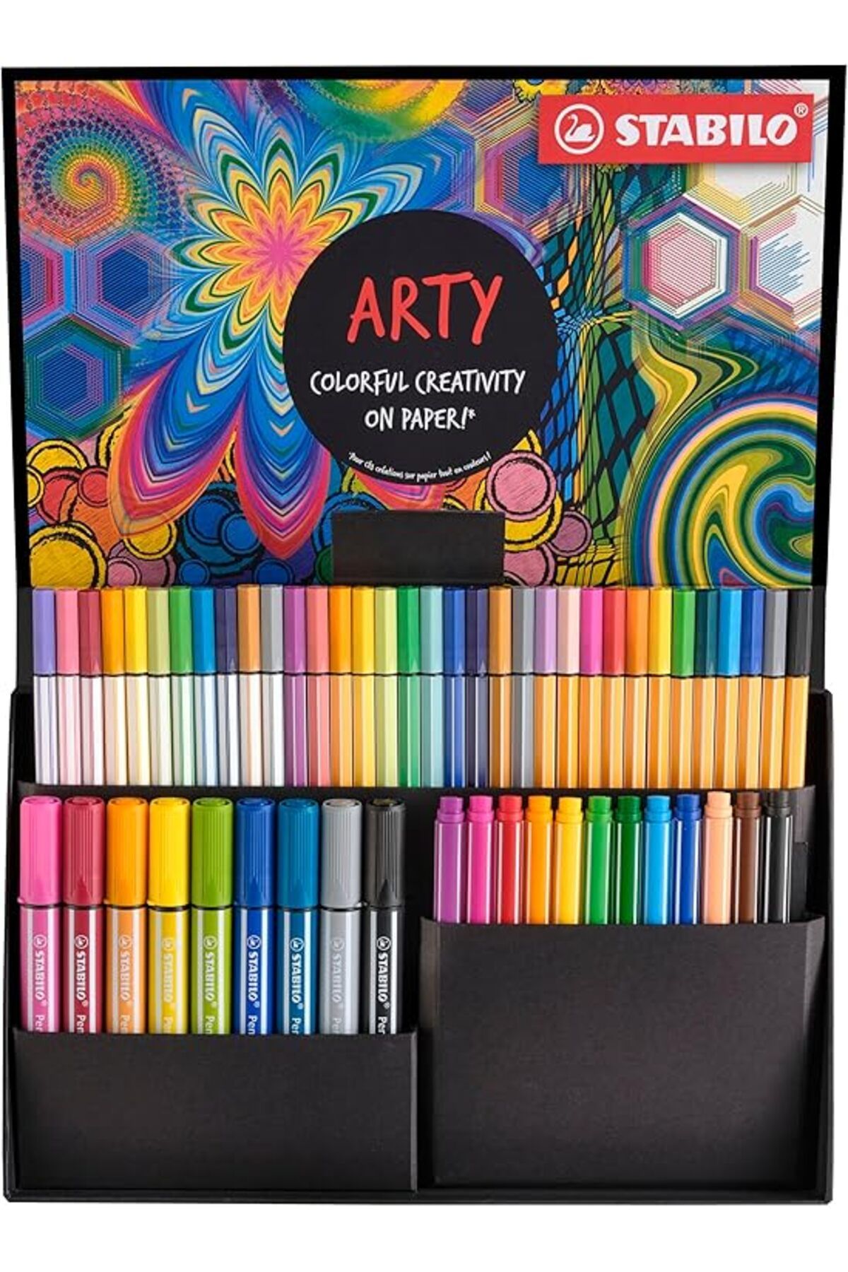 Stabilo-مجموعة ARTY - قلم فلوماستر مع طرف سميك وفرشاة مرنة لقلم فلوماستر - عبوة من 55 قطعة 2