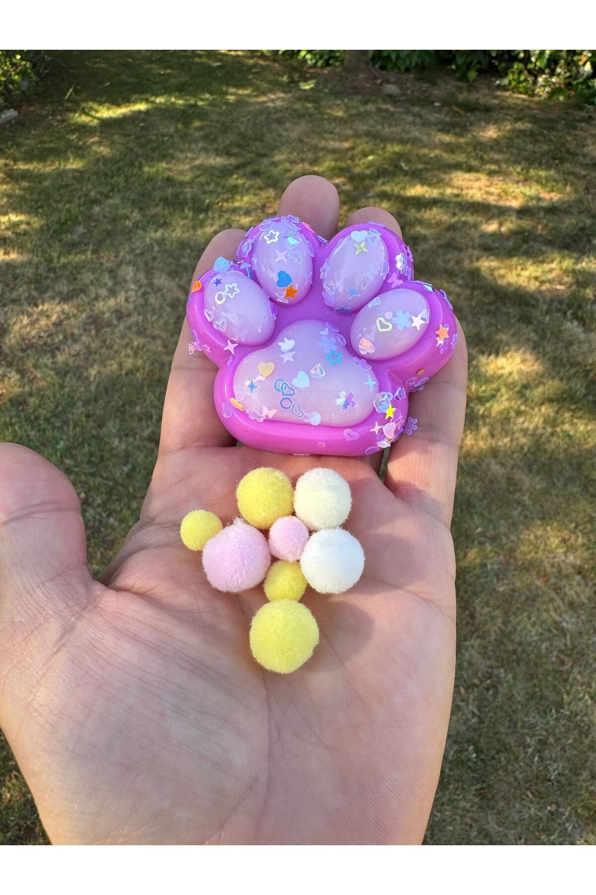 Hyd-Toy Squishy Cat Paw Sukushi Paw Sequin Furry Paw Fun Play 3