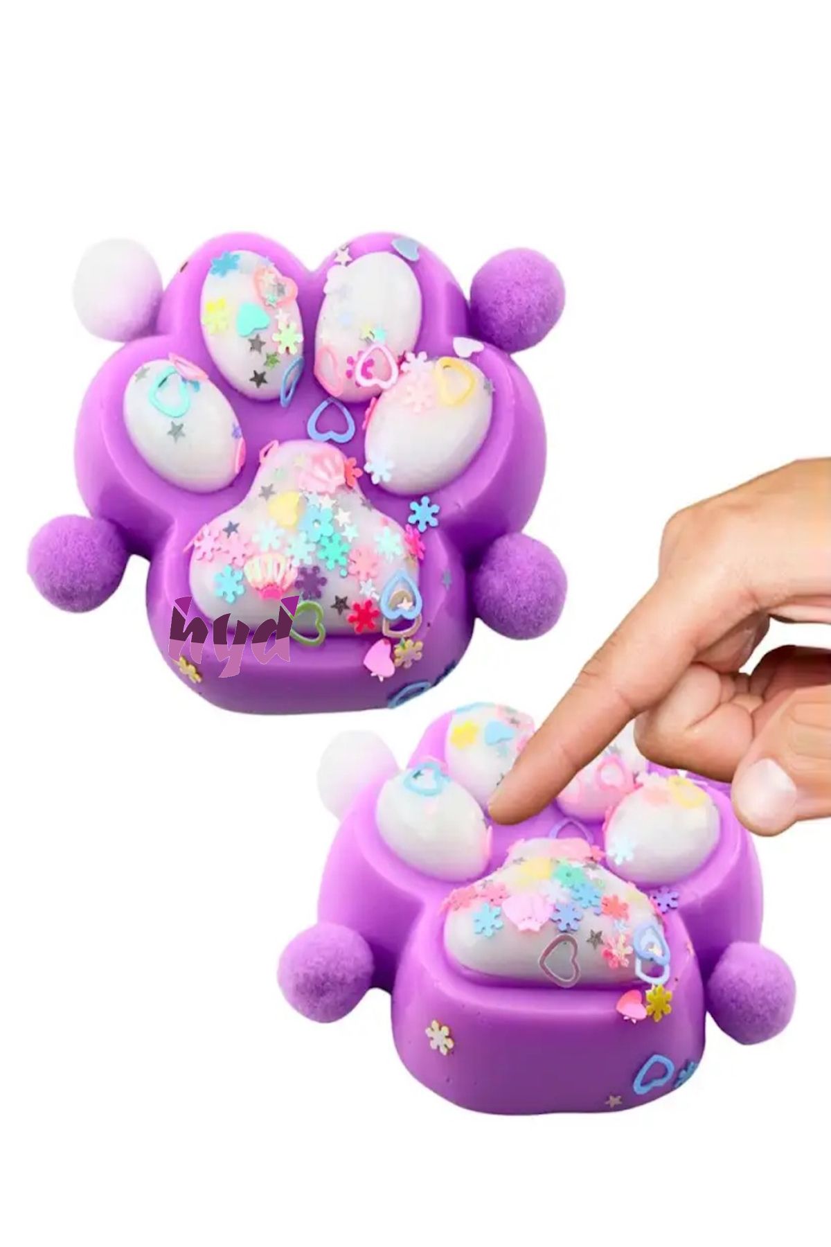 Hyd-Toy Squishy Cat Paw Sukushi Paw Sequin Furry Paw Fun Play 2