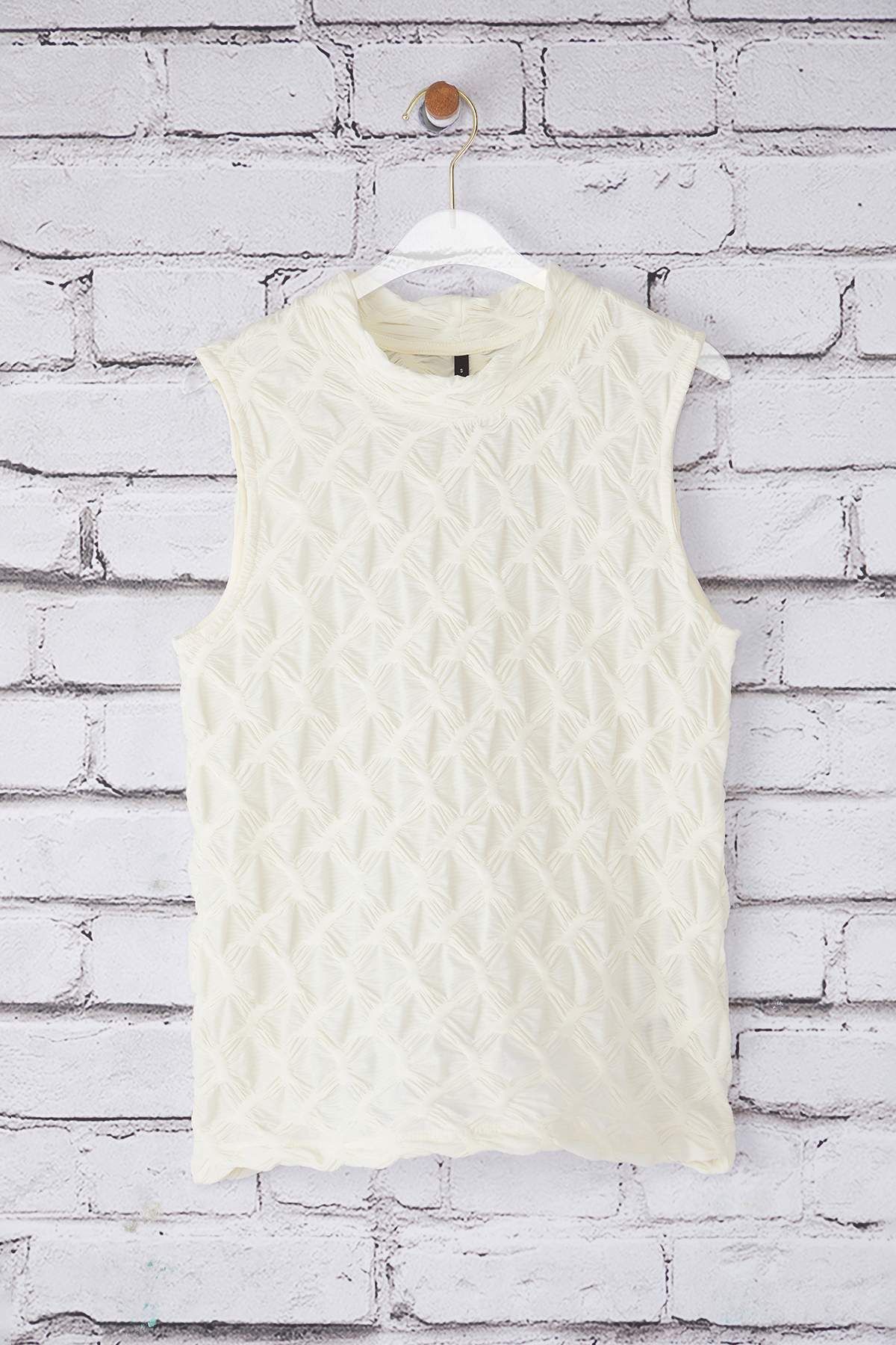 Trendyol Collection-Ecru strukturierte, flexible Strickbluse mit normaler Form TWOSS25BZ00268 5