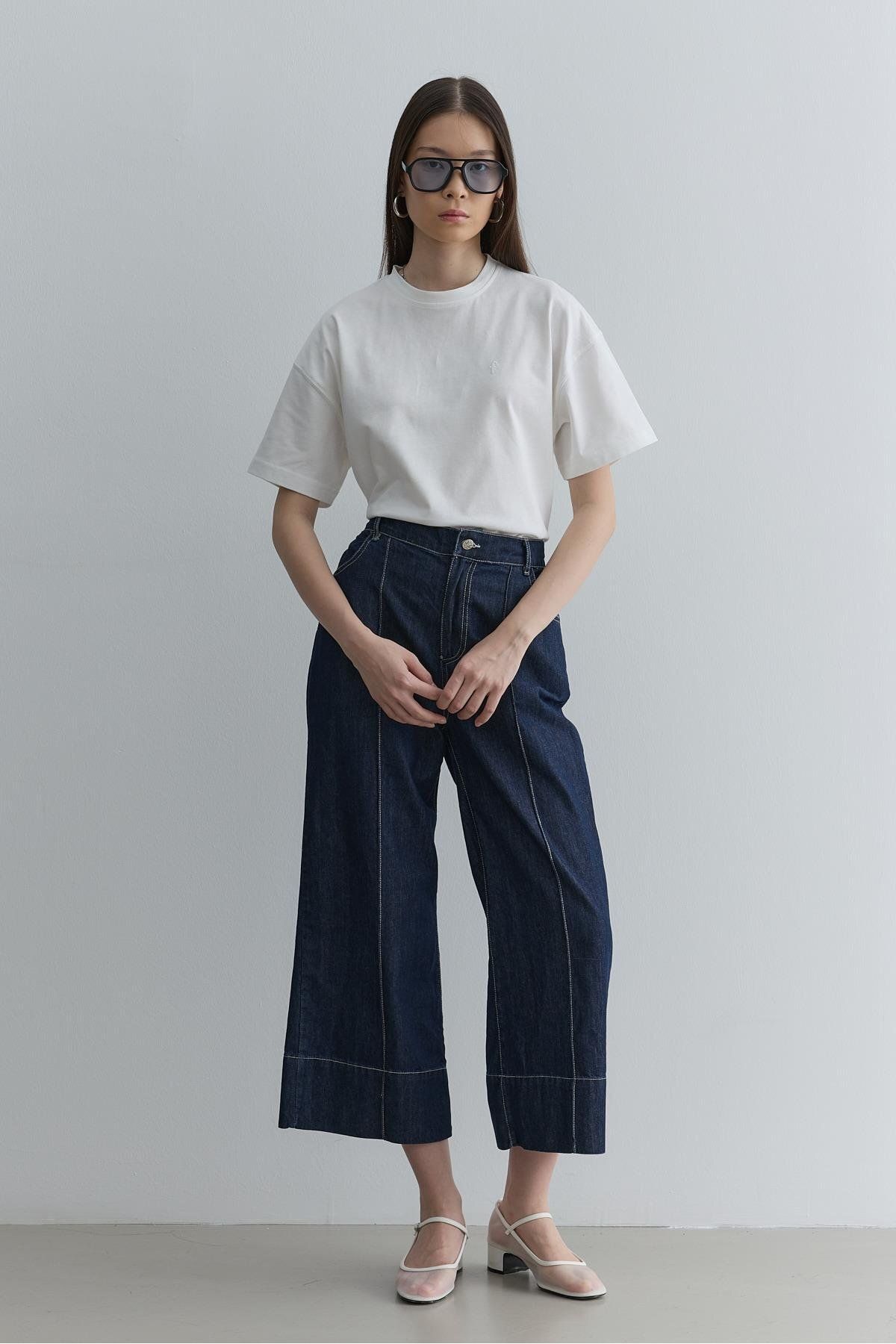 Fahhar Nervür Dikişli Denim Pantolon Lacivert
