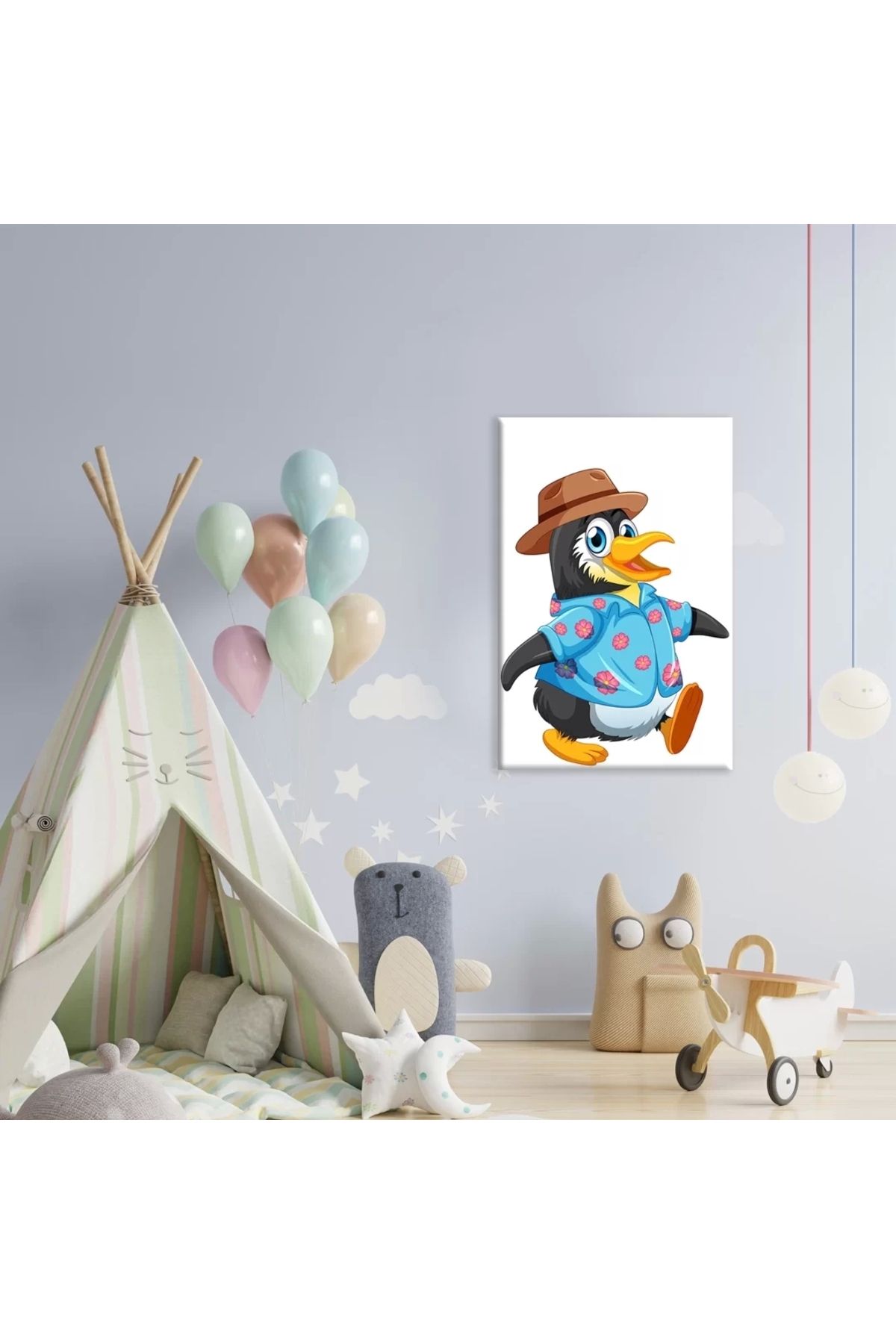 VOGLOO Keşifçi Penguen Kanvas Tablo