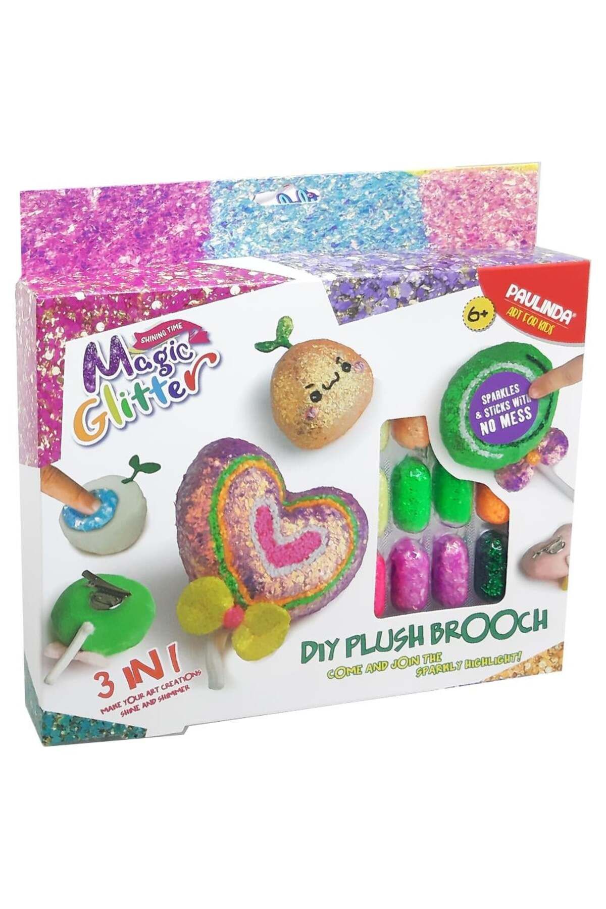 FELİTE 3in1 Magic Glitter Peluş Broş Tasarım Seti KIZ ÇOCUK OYUNCAK 6 YAŞ VE ÜZERİ