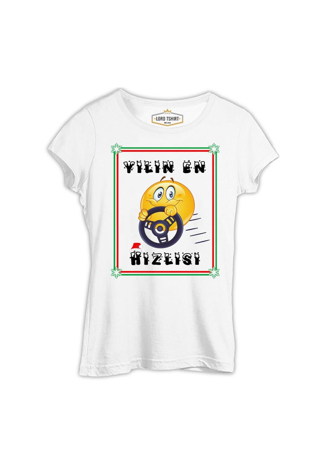 Lord T-Shirt Yılın En Hızlısı Beyaz Kadın Tshirt