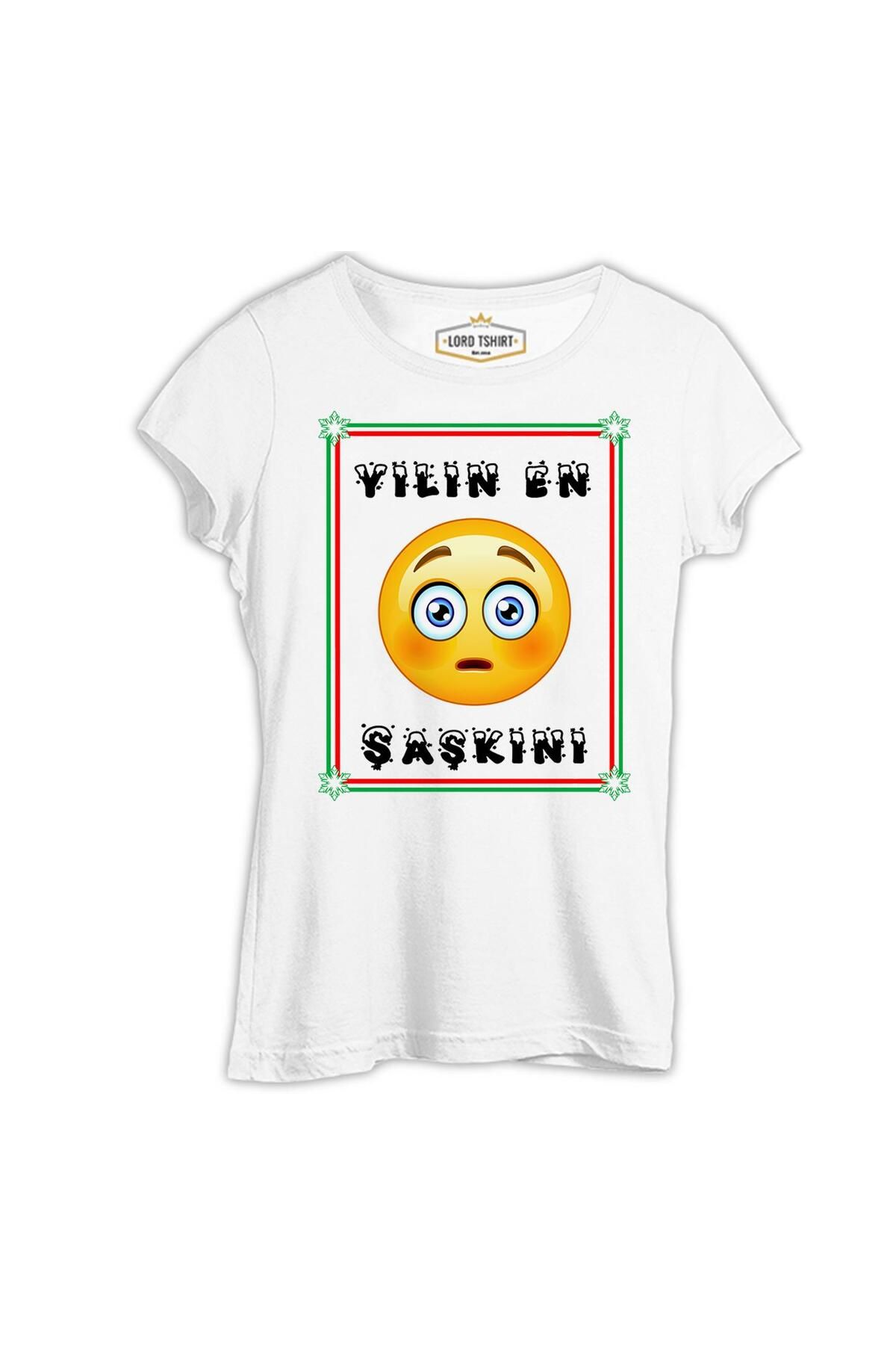 Lord T-Shirt Yılın En Şaşkını Beyaz Kadın Tshirt