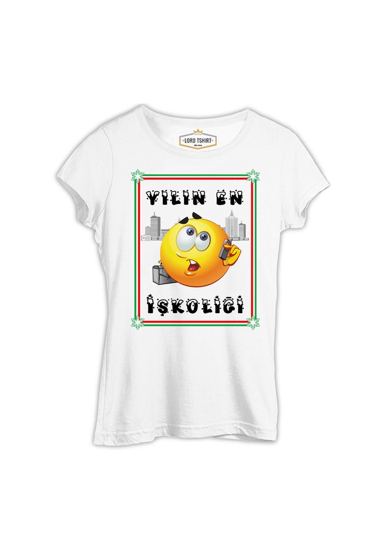 Lord T-Shirt Yılın En İşkoliği Beyaz Kadın Tshirt