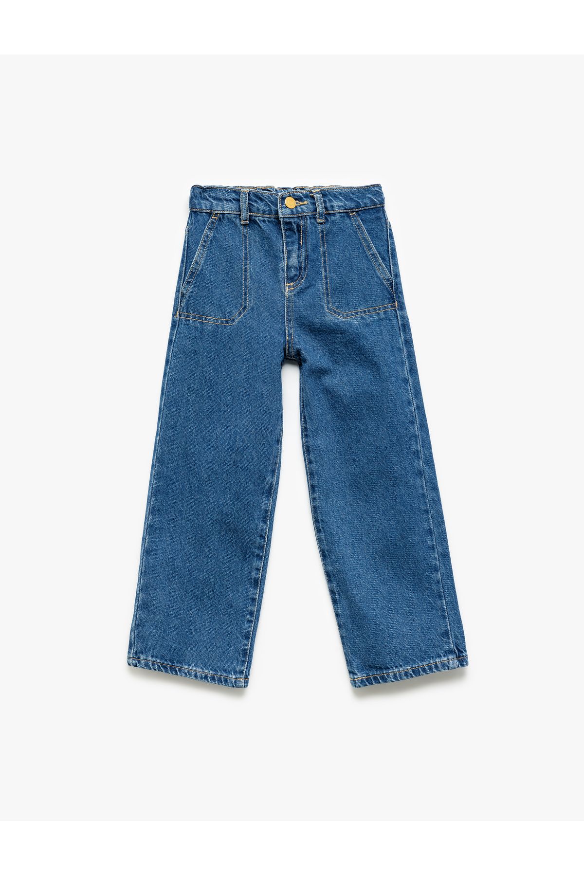 Koton Yeni Sezon Pamuklu Cep Detaylı Bol Paça Denim Pantolon