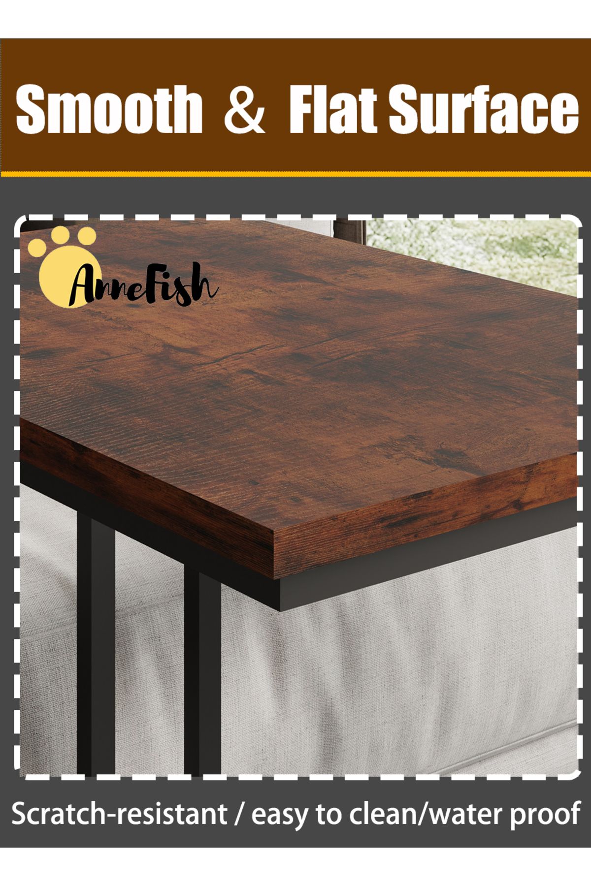 AnneFish-3Pcs C-Shaped Coffee Service Table Set Side Nesting Table Table Small Coffee Table Couch Table 6