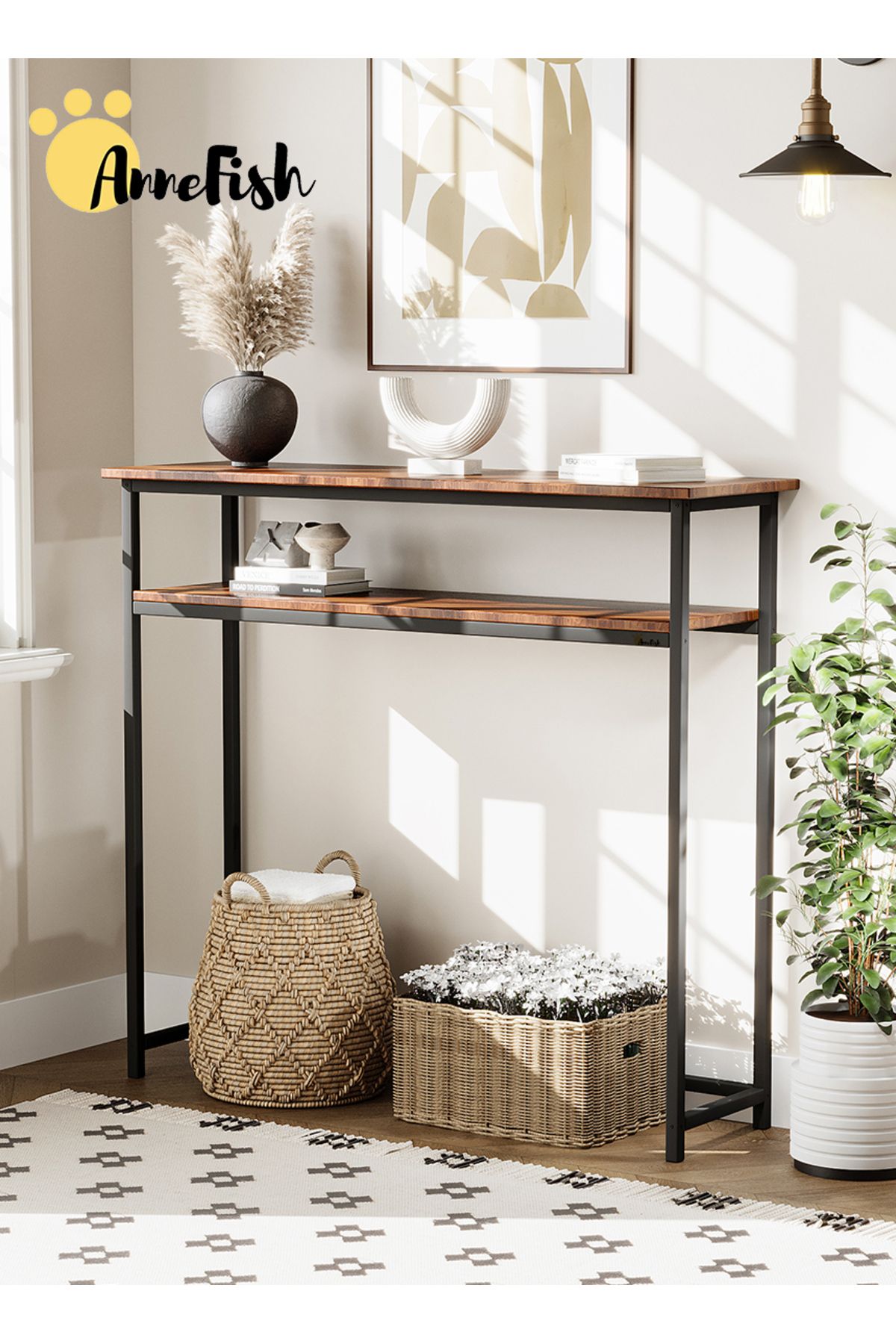 AnneFish-Console Table Simple Sofa Table Coffee Corner Display Shelf Entryway Table Couch Hallway Entrance 1
