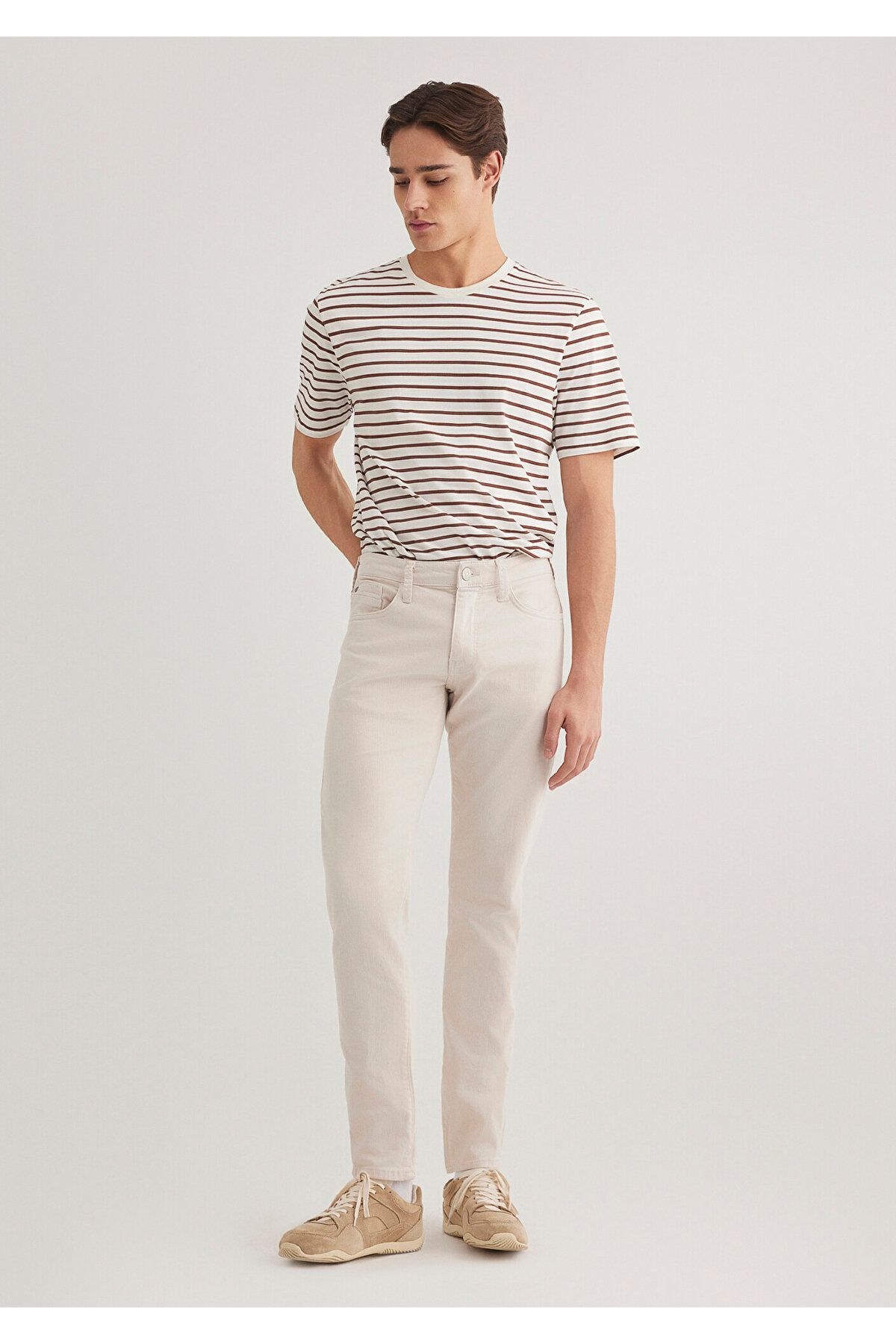 Mavi-Jake Ecru Comfort Gabardine-Hose 0042222763 3