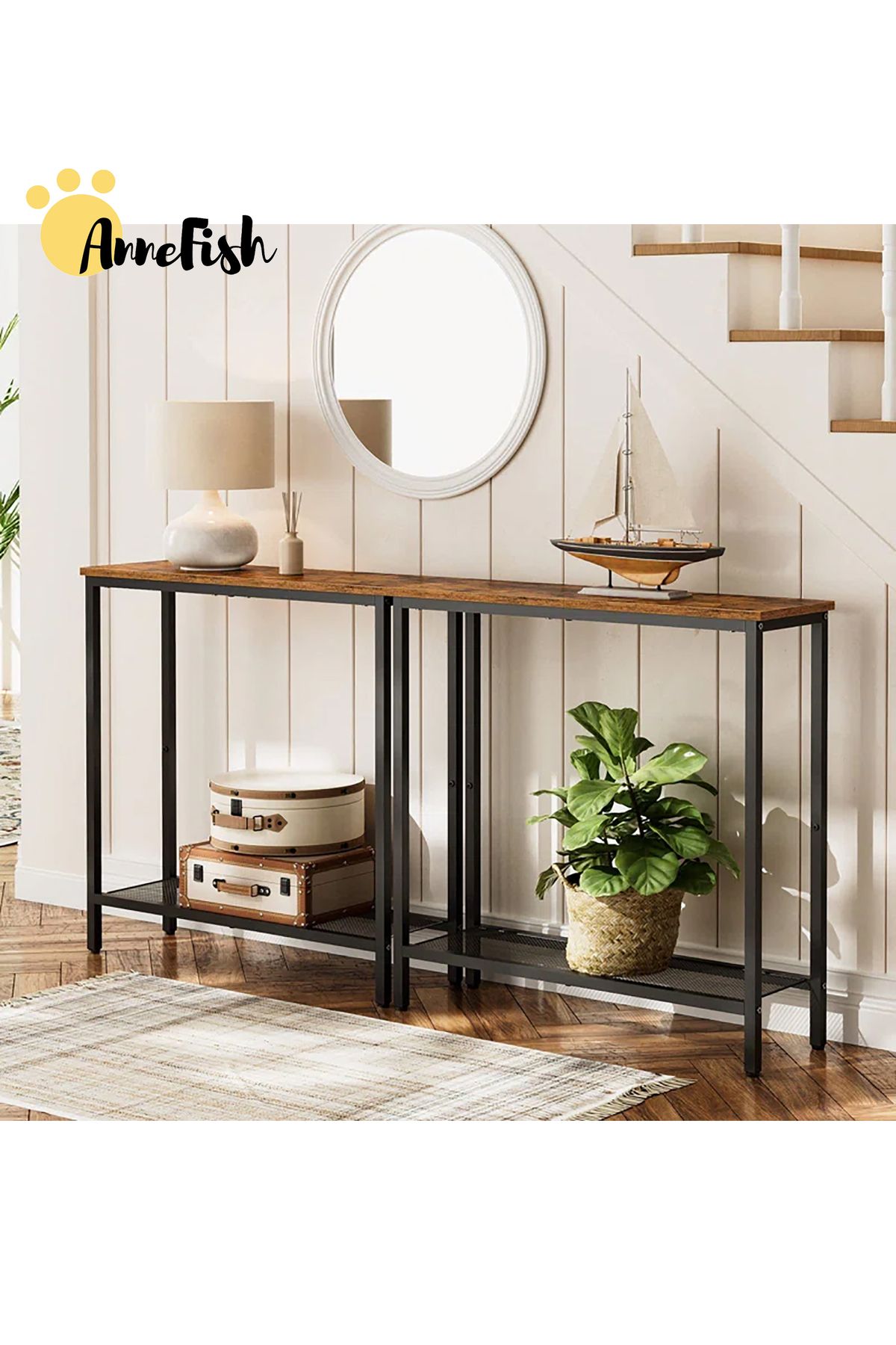 AnneFish-Console Table Simple Sofa Table Coffee Corner Display Shelf Entryway Table Couch Hallway Entrance 2