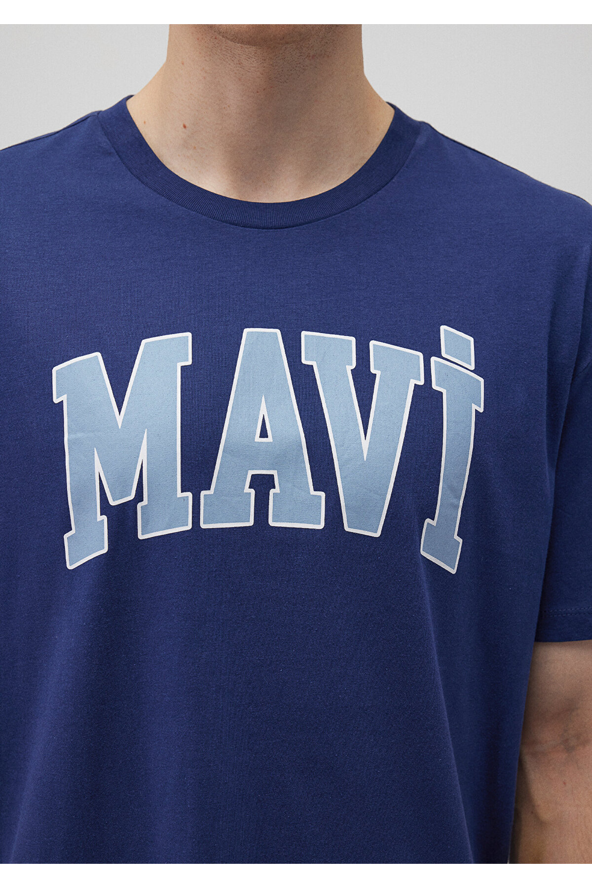 Mavi-Marineblaues T-Shirt mit Logo-Print, lockere Passform 0611711 -70491 6
