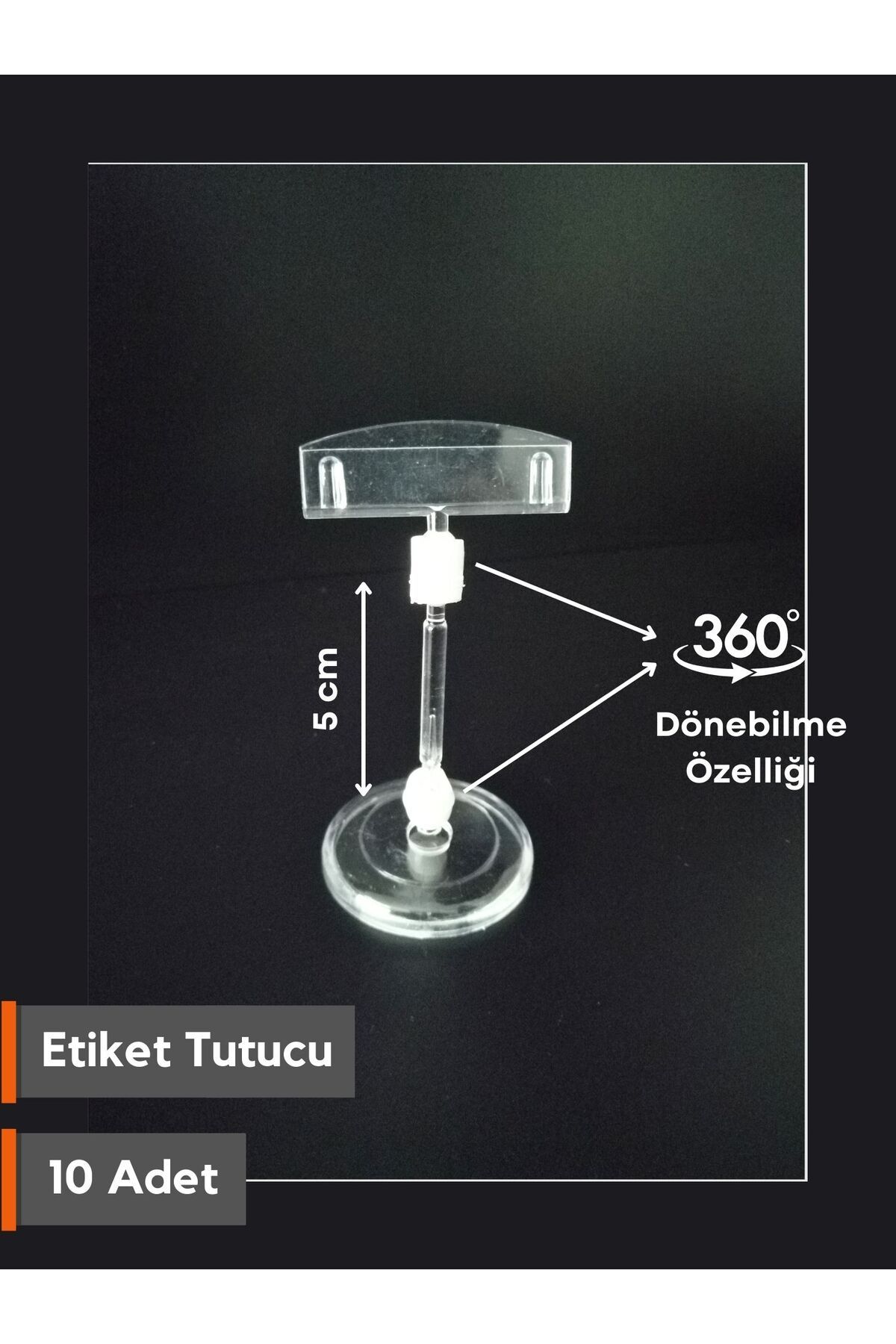 Şeffaf Etiket Ayaklı Etiket Tutucu Stand Kart Tutucu Tabanlı Etiketlik Vitrin Ürün Etiketi Şeffaf isimlik 10 Adet