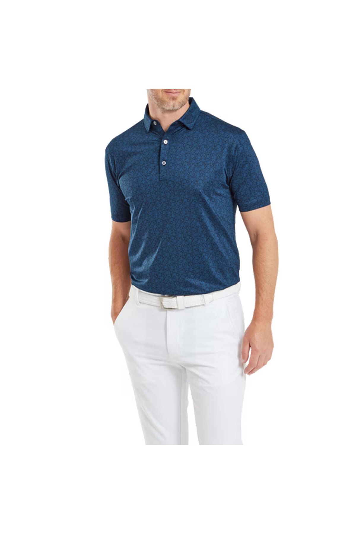 FootJoy Çiçek Baskılı Polo Yaka Golf T-Shirt Lacivert 81617