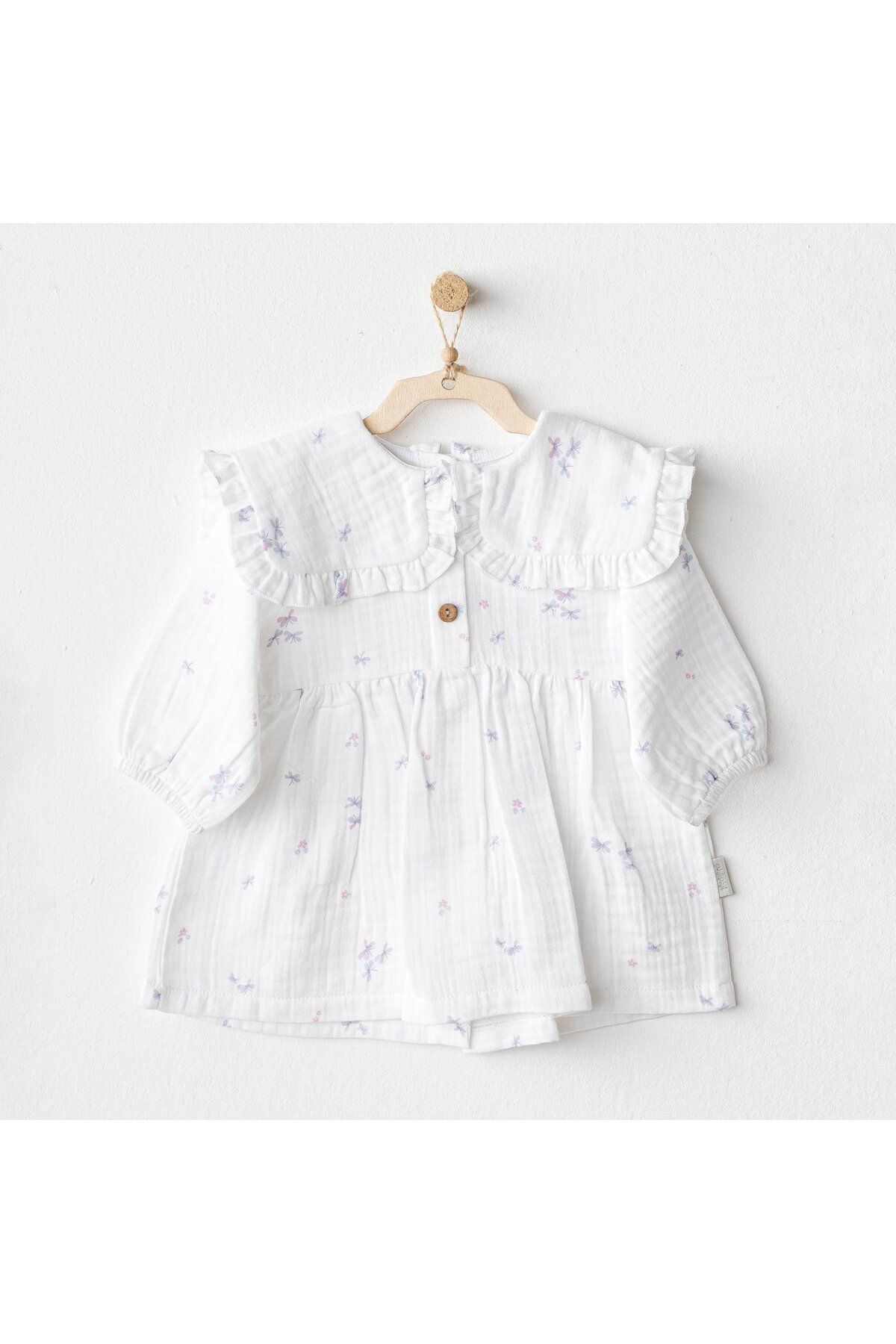 andywawa AC25585 Magical Butterfly Müslin Bebek Elbise White