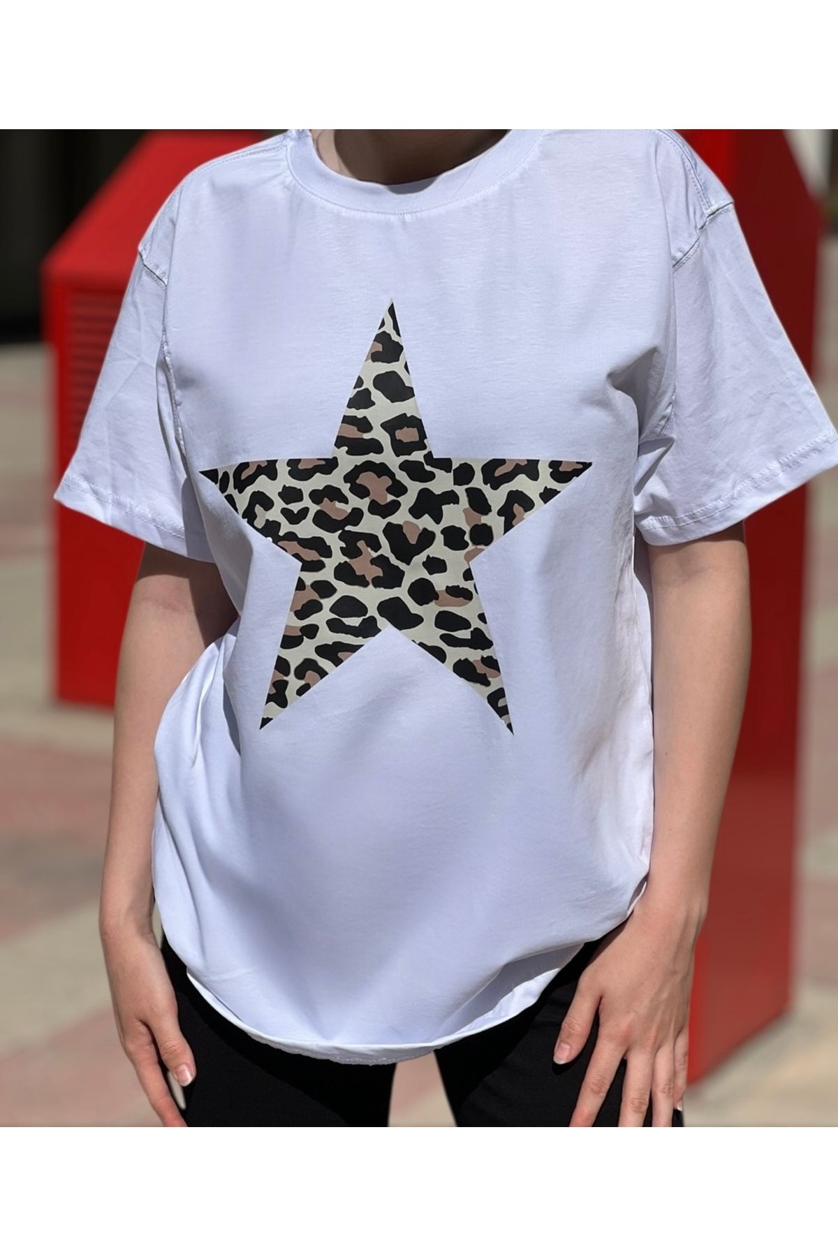 sweet&sweat Yıldız Baskılı Sıfır Yaka Basic T-shirt
