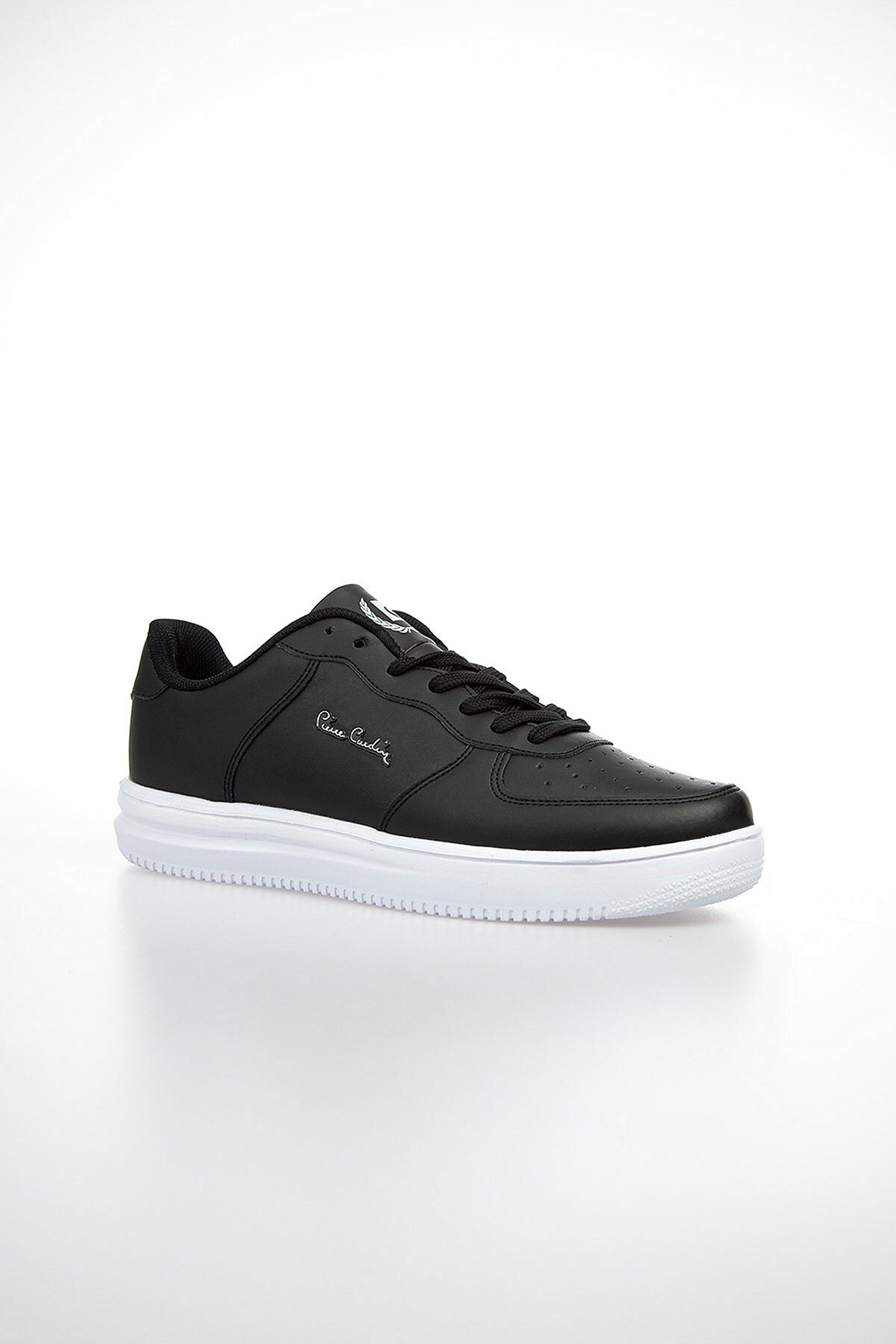 Pierre Cardin Günlük Bağcıklı Spor Ayakkabı Kadın Sneaker Siyah-Beyaz