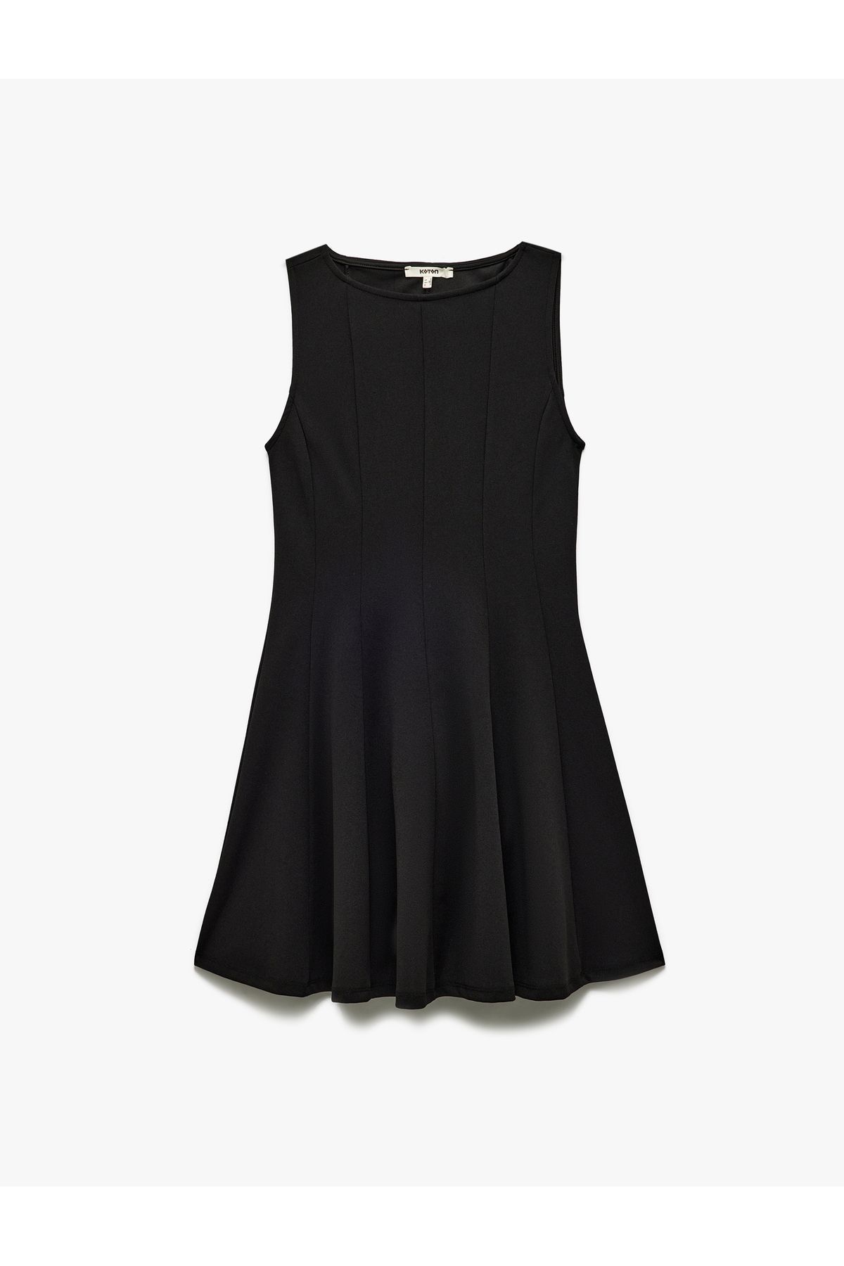 Koton Geniş Yuvarlak Yaka Slim Fit Kolsuz Mini Elbise