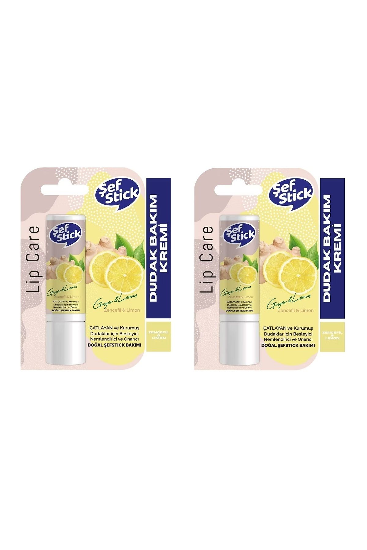 NEHAN 2'li Dudak Koruyucu, Onarıcı, Nemlendirici Bakım Zencefil - Limon Aromalı Stick
