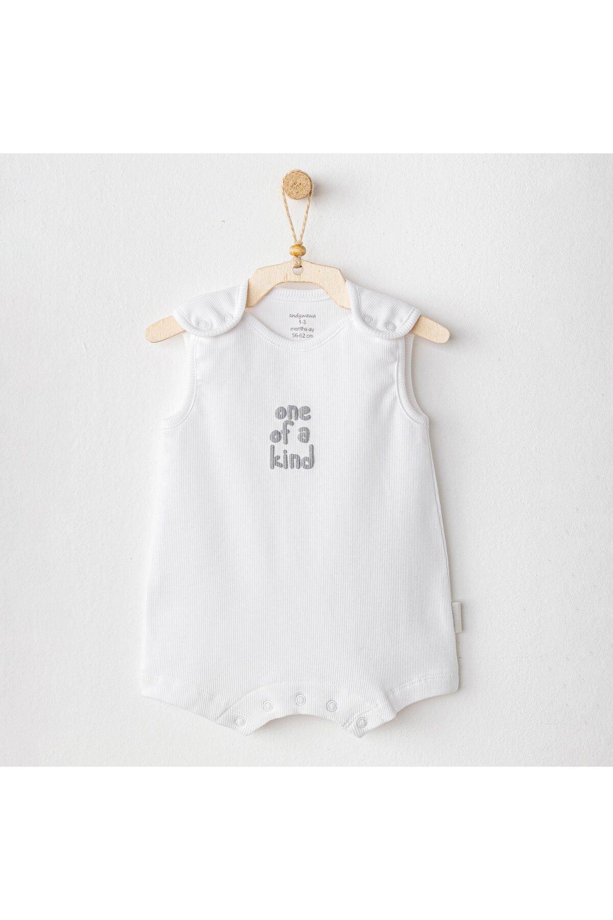 andywawa AC25895 Romper Basic Bebek Tulum White