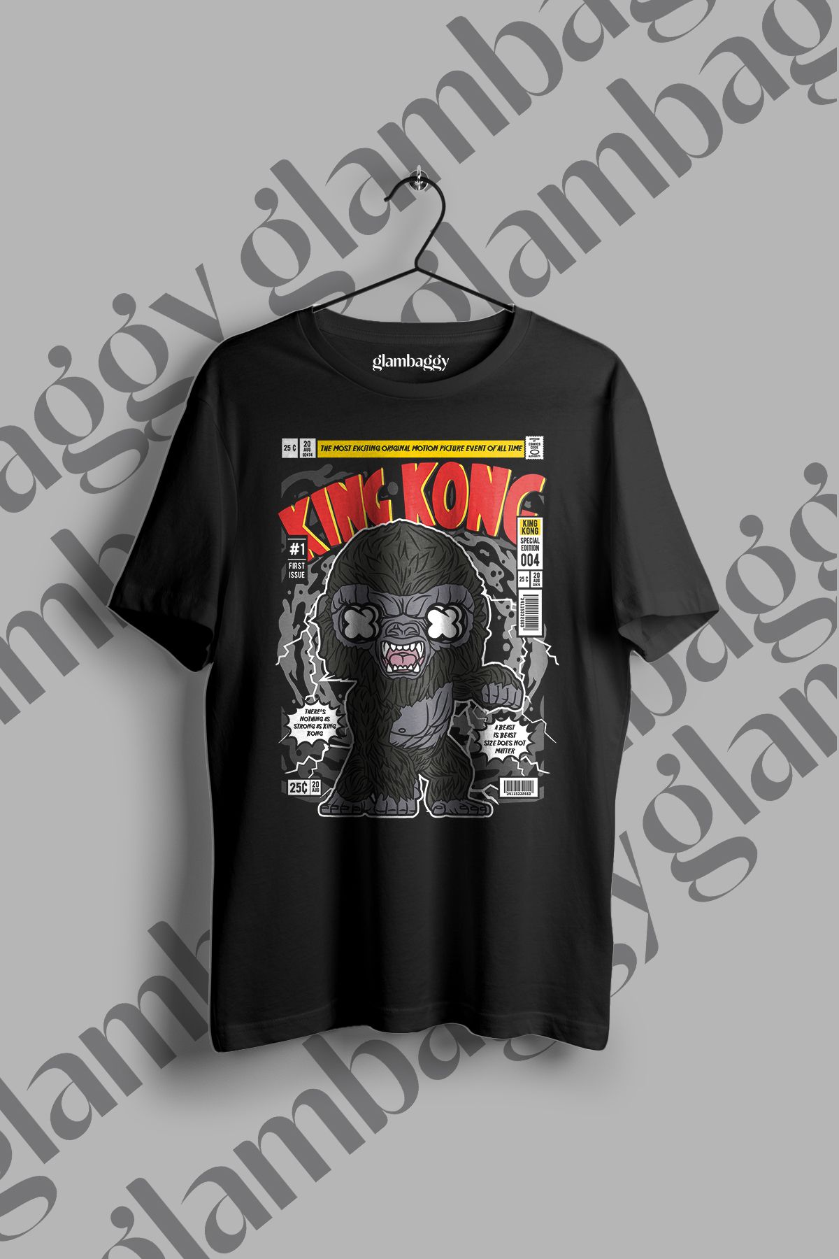 Glambaggy King Kong Funko Pop Baskılı Siyah Tişört