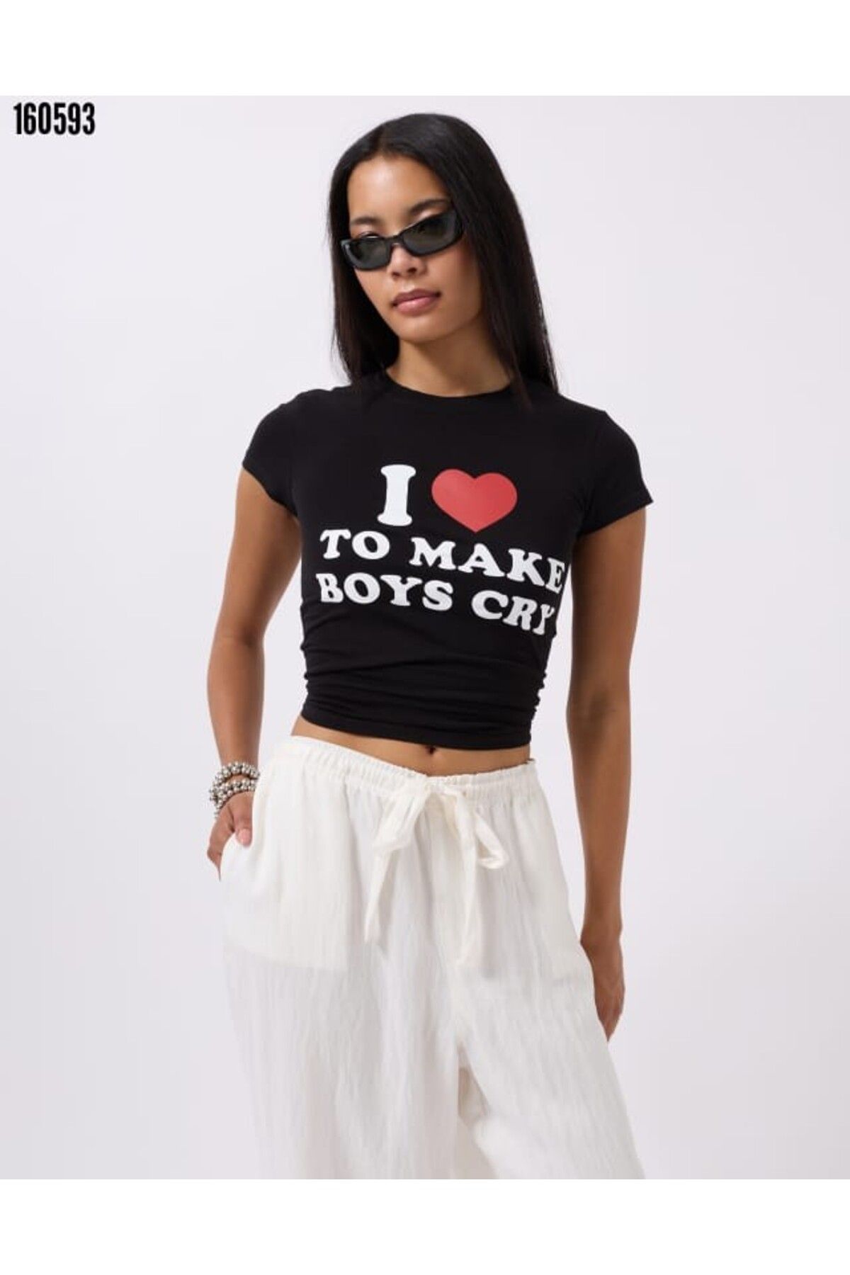 Cbm Nakış detay baskılı crop t-shirt -Son görsel HEDİYEMİZDİR