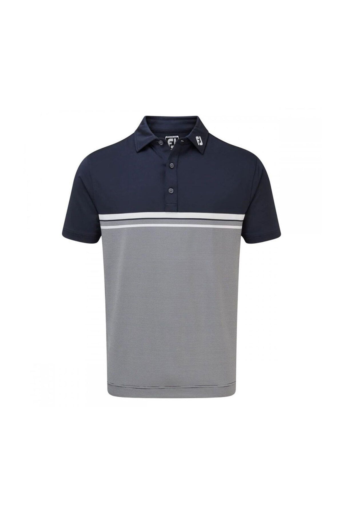FootJoy Lisle Engineered Çizgili Polo Yaka Golf T-Shirt Lacivert 84466