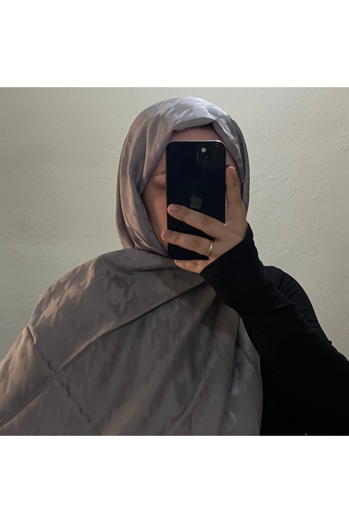 BOUTİCON Kazayağı Desen Gri Jakar Şal