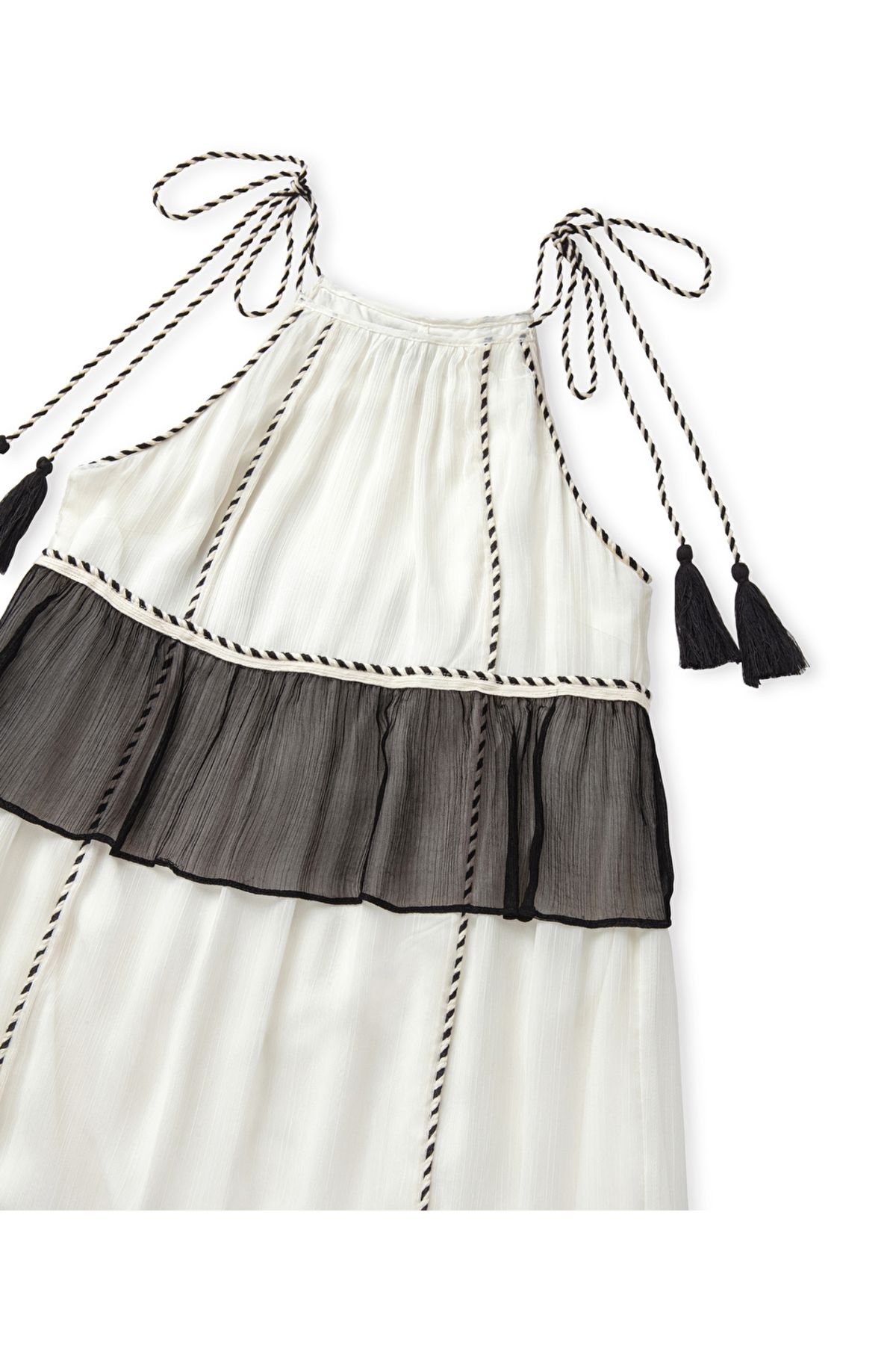 Halter yaka colorblock elbise - 4