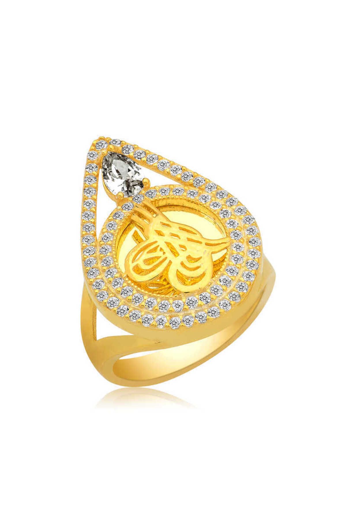 ecepazarlama Gümüş Gold Tuğralı Yüzük