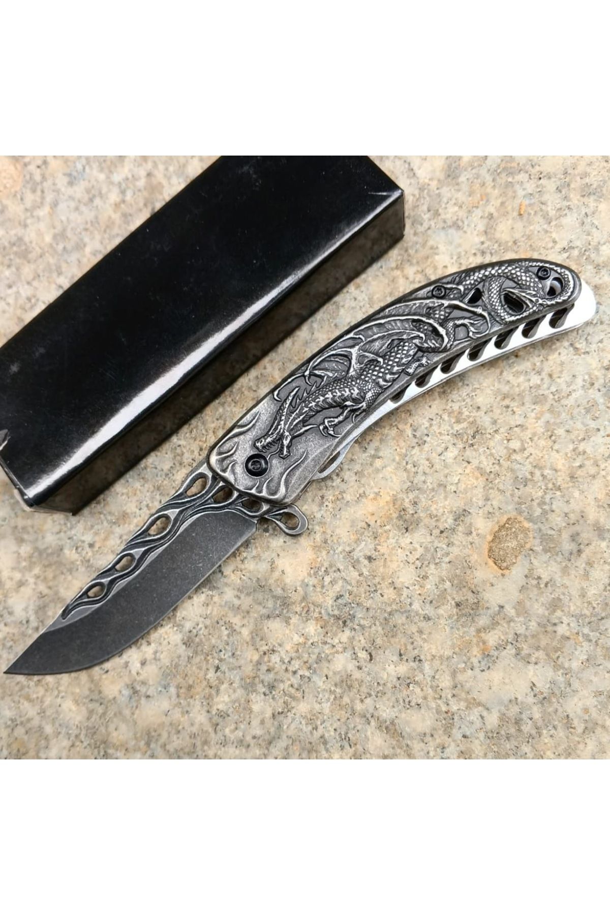 Cakistore Browning Ejderha İşlemeli Kamp Bıçağı