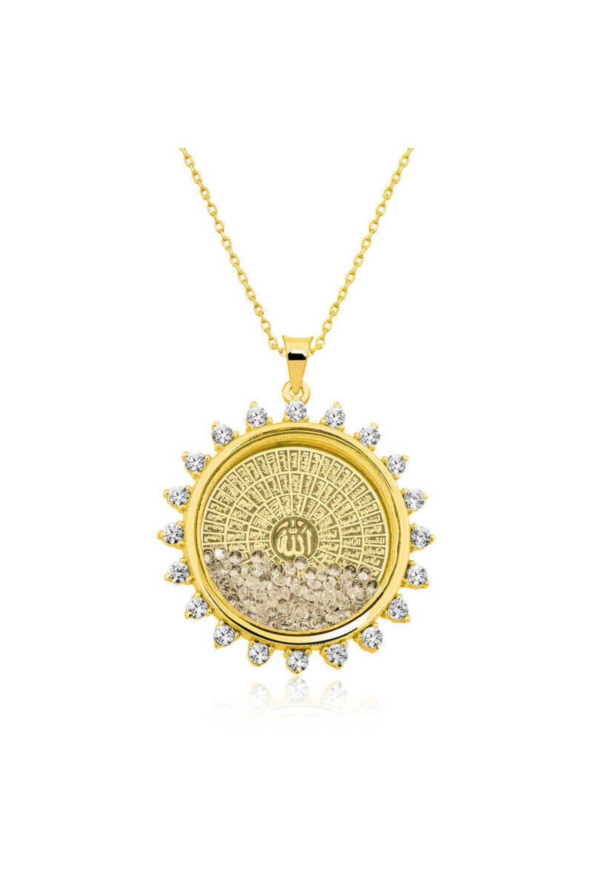 ecepazarlama Gümüş Gold Esmaül Hüsna Kolye