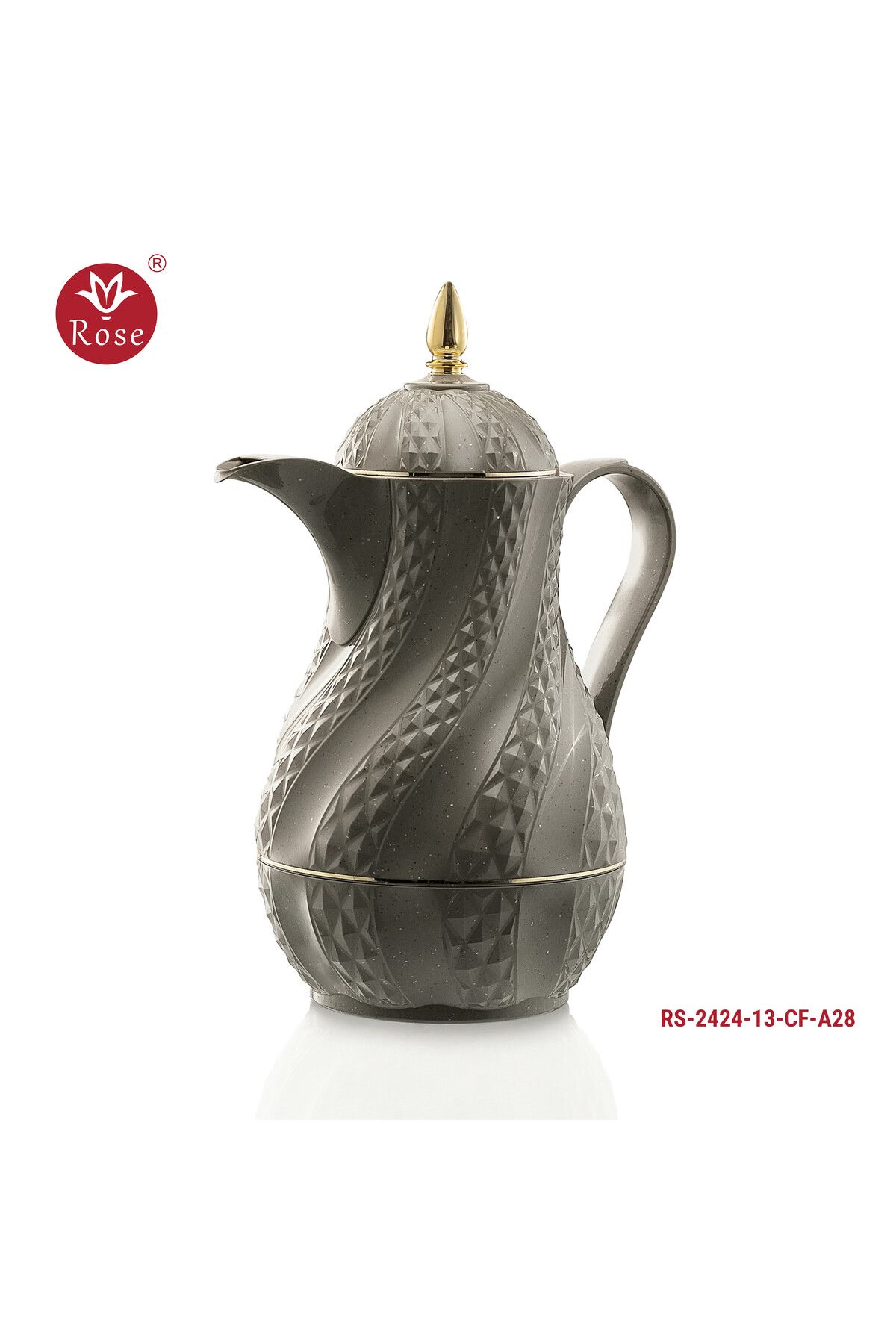 Rose-RS-2424 - A distinctive patterned tea and coffee thermos set consisting of two rose thermoses, one with a capacity of one and a half liters of coffee and one and a half liters of tea. 3