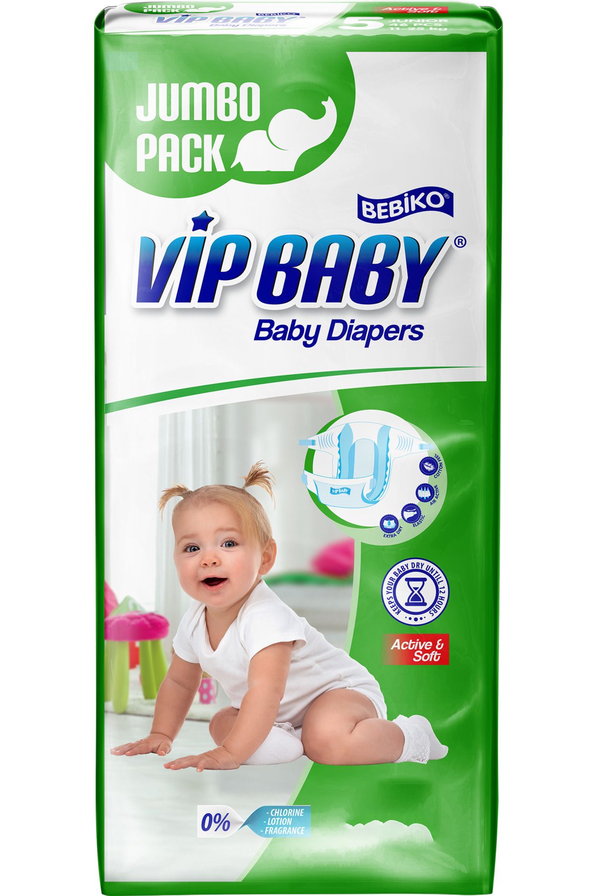Vip Baby Active&Soft 3 Midi 36 x 4 Adet Bebek Bezi
