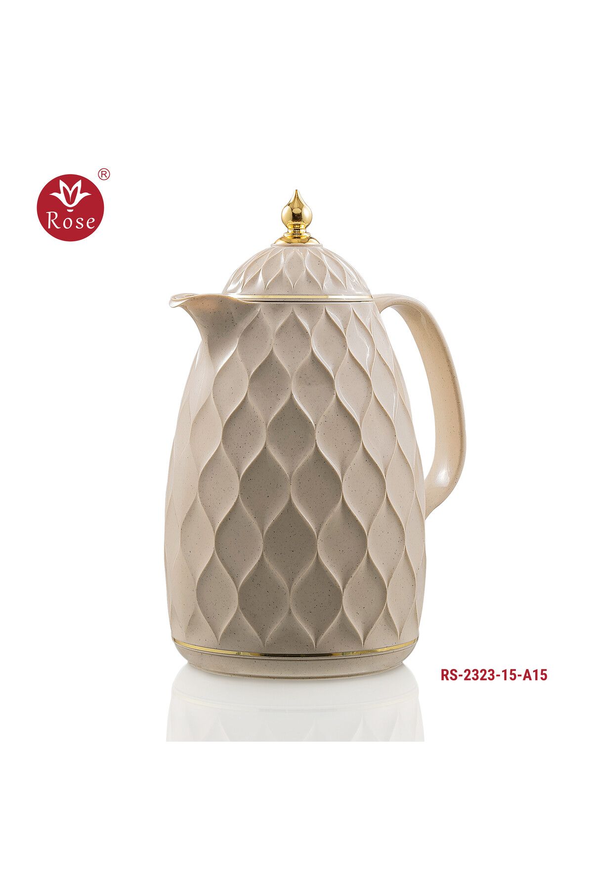 Rose-RS-2323 - A distinctive patterned tea and coffee thermos set consisting of two rose thermoses, one with a capacity of one and a half liters of coffee and one and a half liters of tea. 2
