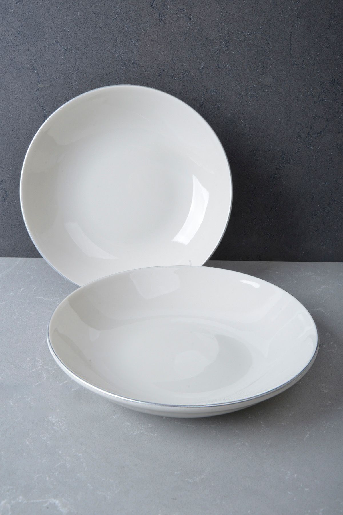 Heda Porselen Hayal Platin Yaldız 2 Parça Çukur Tabağı