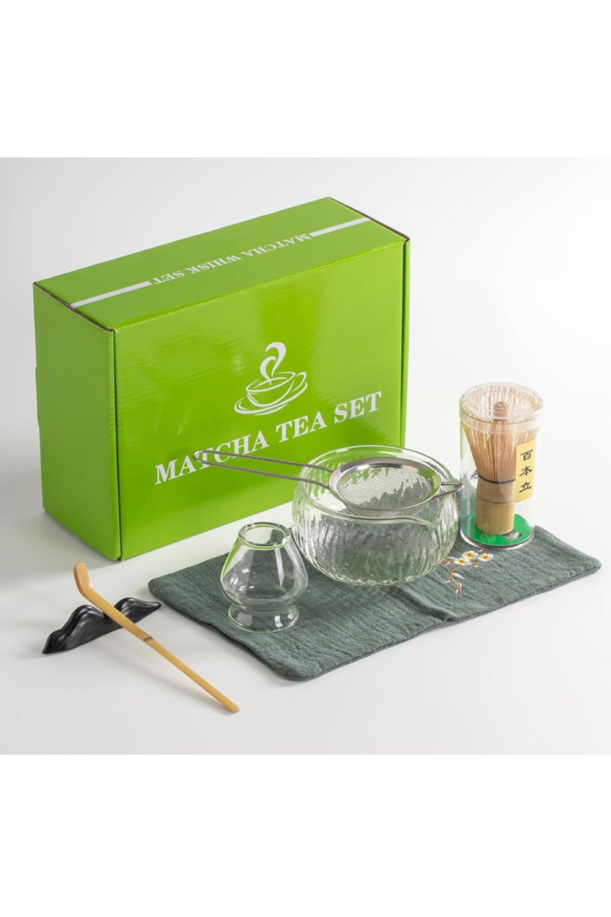 ALBARSHA 7 parça Japon Matcha Çırpma Teli Çay Seti, Dökme Ağızlı Matcha Seti