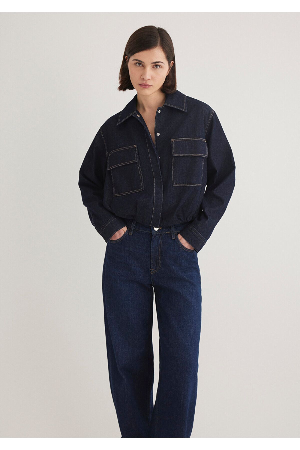 Mavi-Indigo Crop Jacket Loose Fit / Loose Relaxed Fit 1110677 -85481 2
