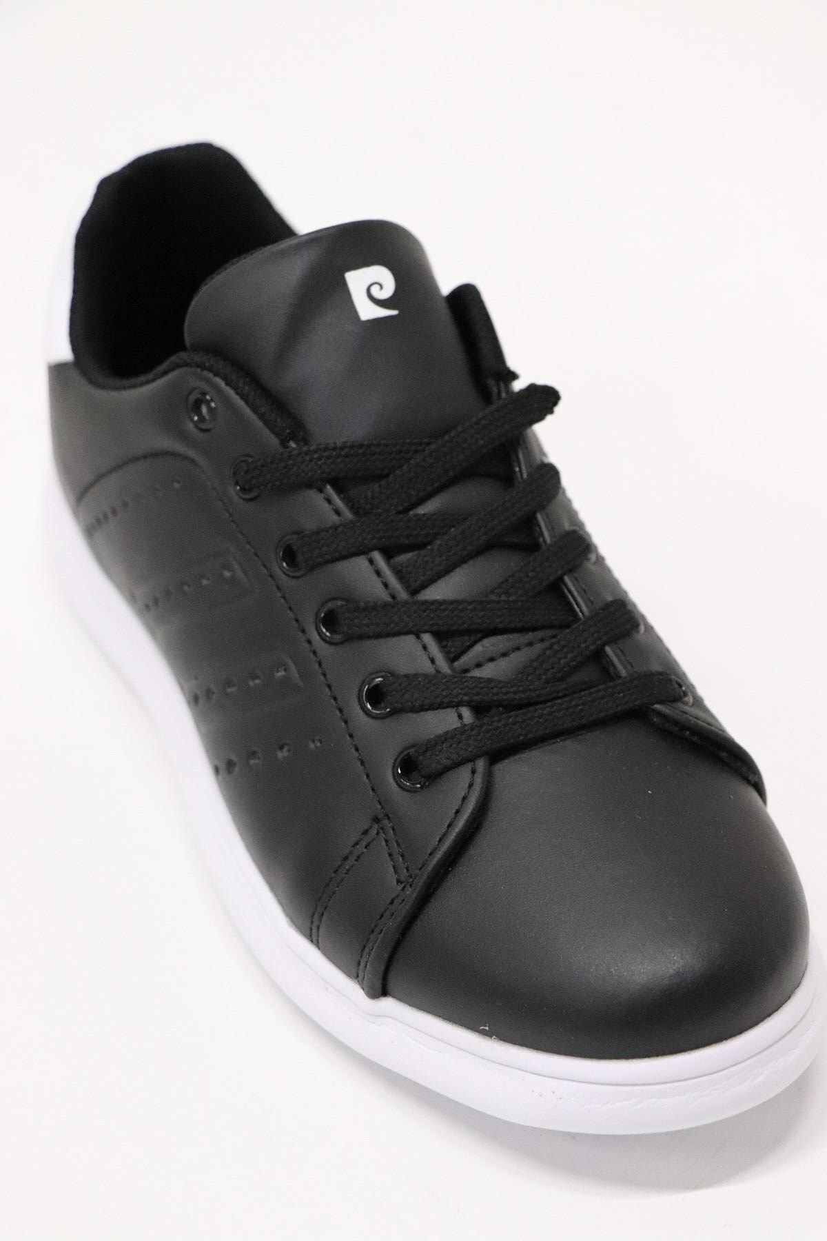 Pierre Cardin Rahat Kalıp Bağcıklı Spor Ayakkabı Sneaker Siyah Beyaz
